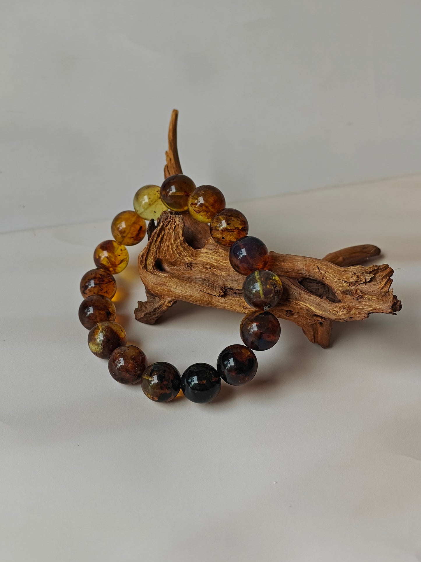 Natural Blue Dominican Amber Beaded Bracelet