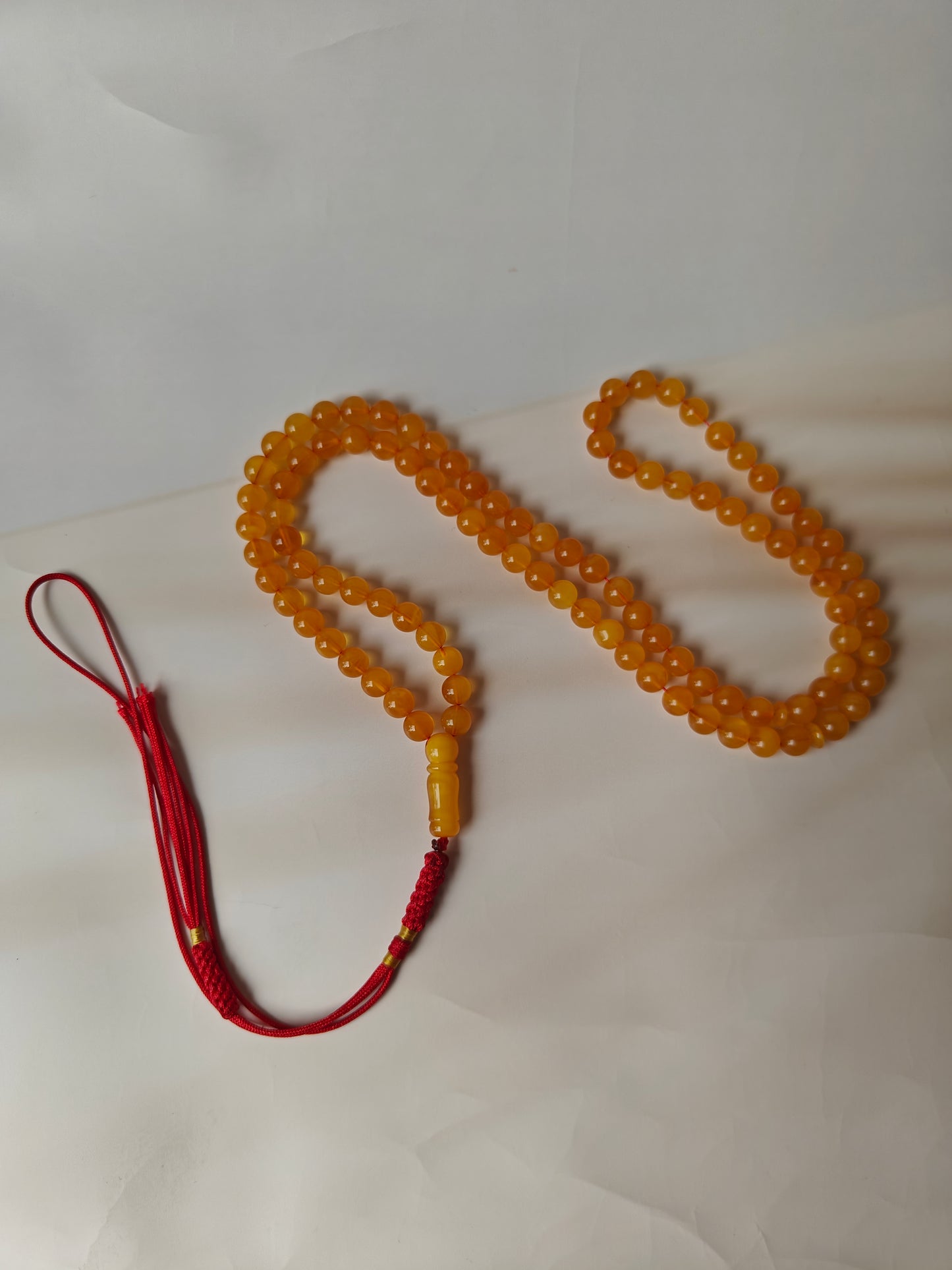 Natural Aged Honey Cloudy Amber Pocket Size Tasbih 99 Beads with Certificate