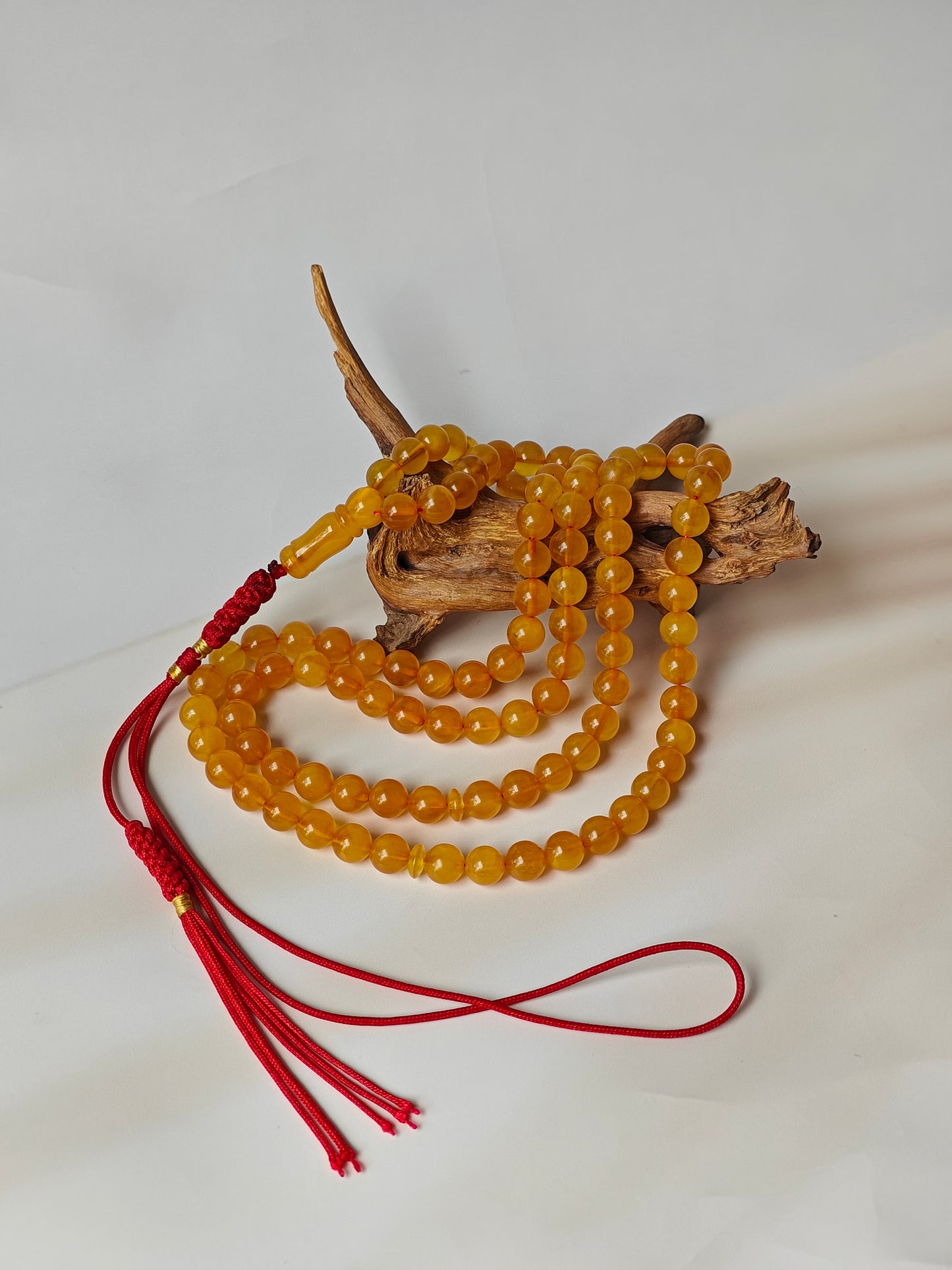Natural Aged Honey Cloudy Amber Pocket Size Tasbih 99 Beads with Certificate