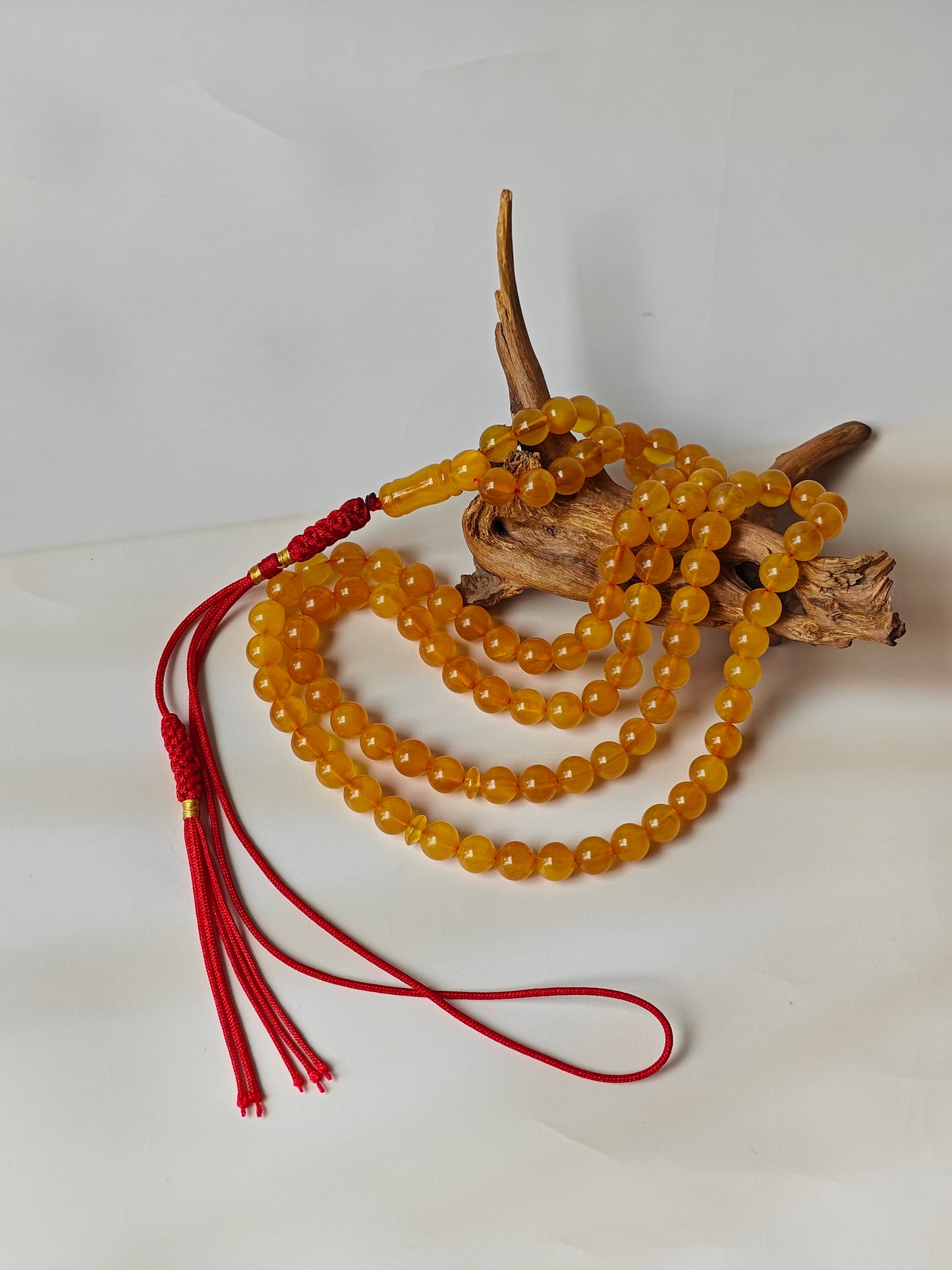 Natural Aged Honey Cloudy Amber Pocket Size Tasbih 99 Beads with Certificate