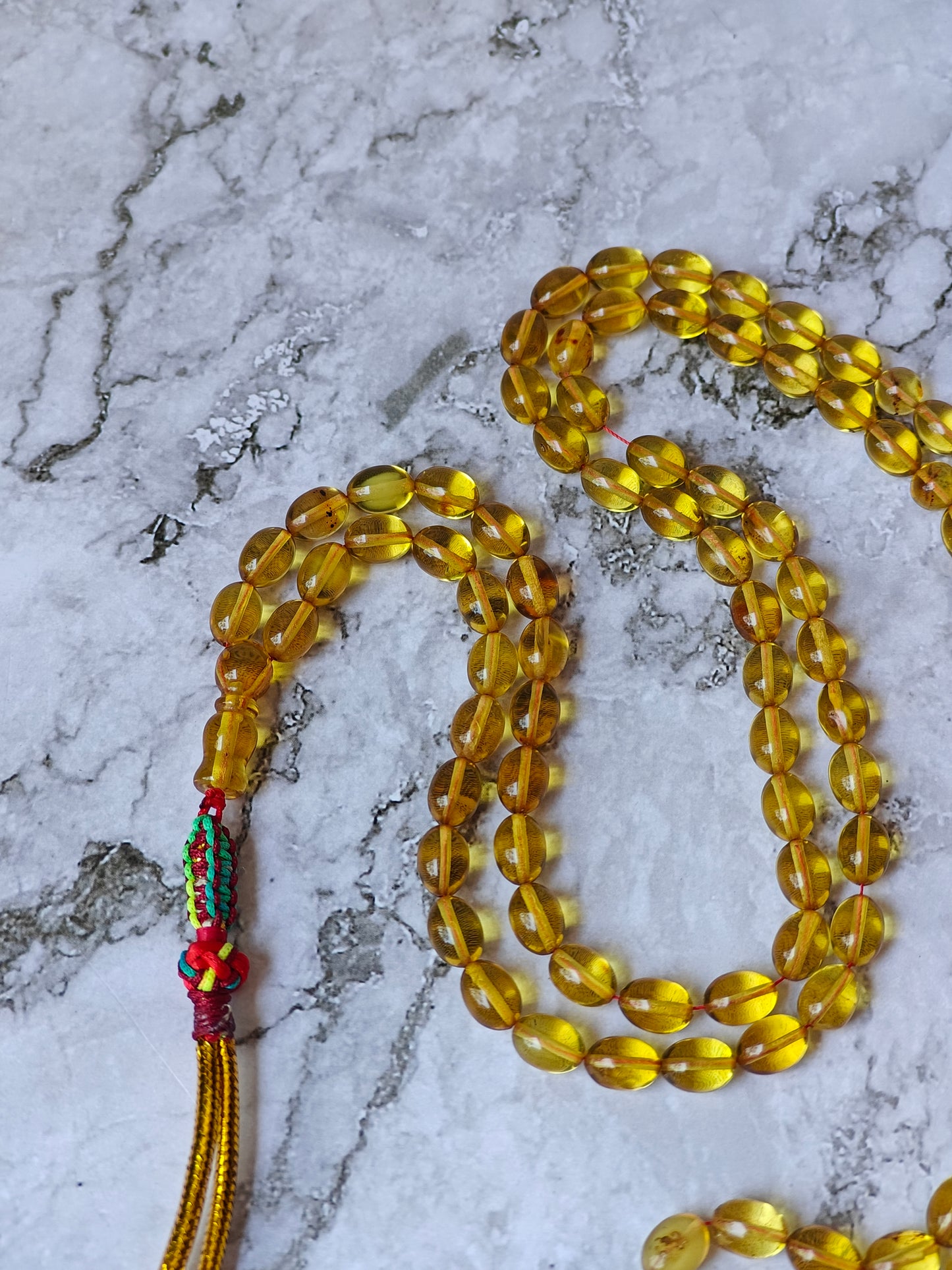 Natural Green Dominican Olive Shape Amber 99 Beads