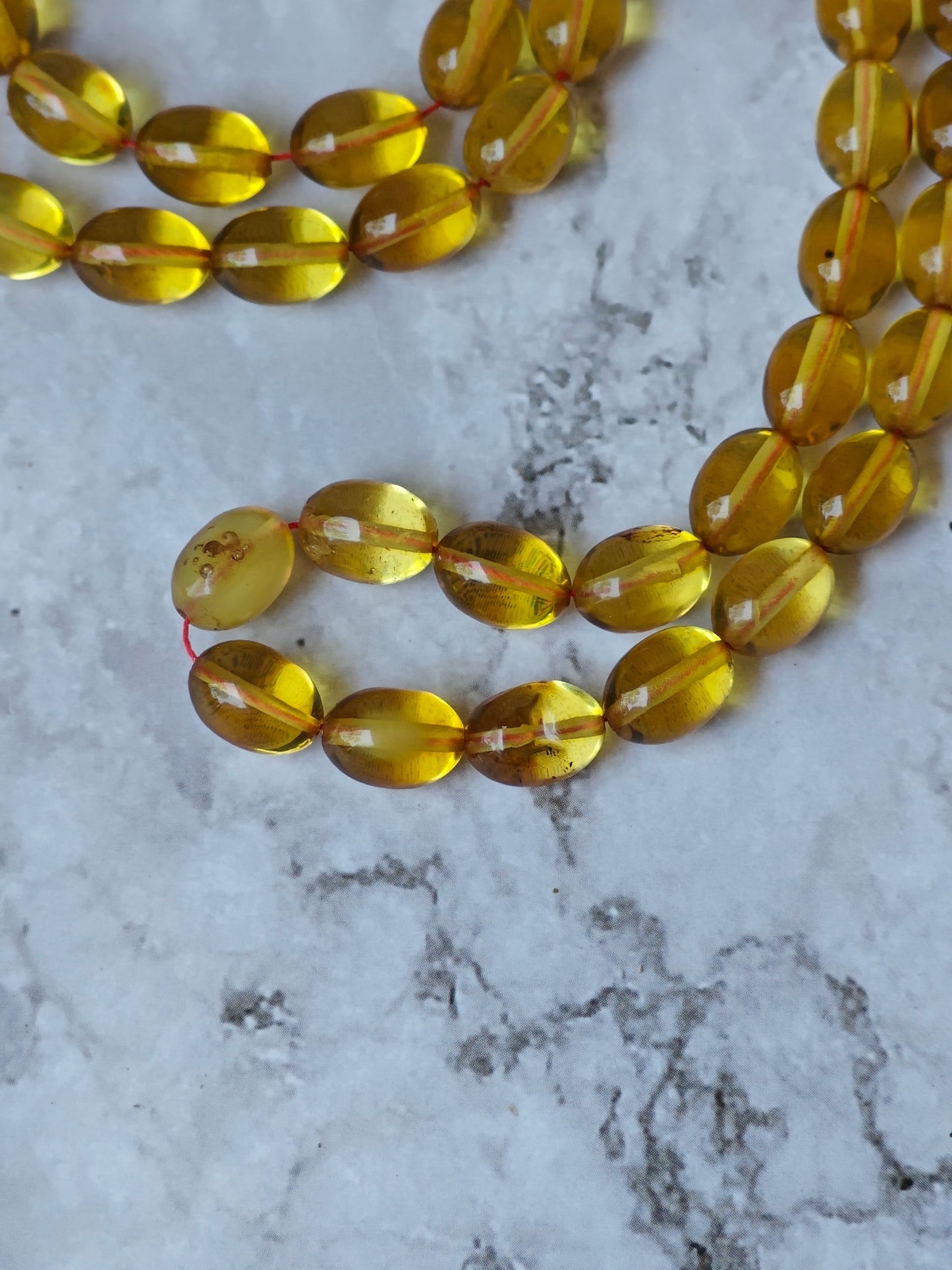 Natural Green Dominican Olive Shape Amber 99 Beads