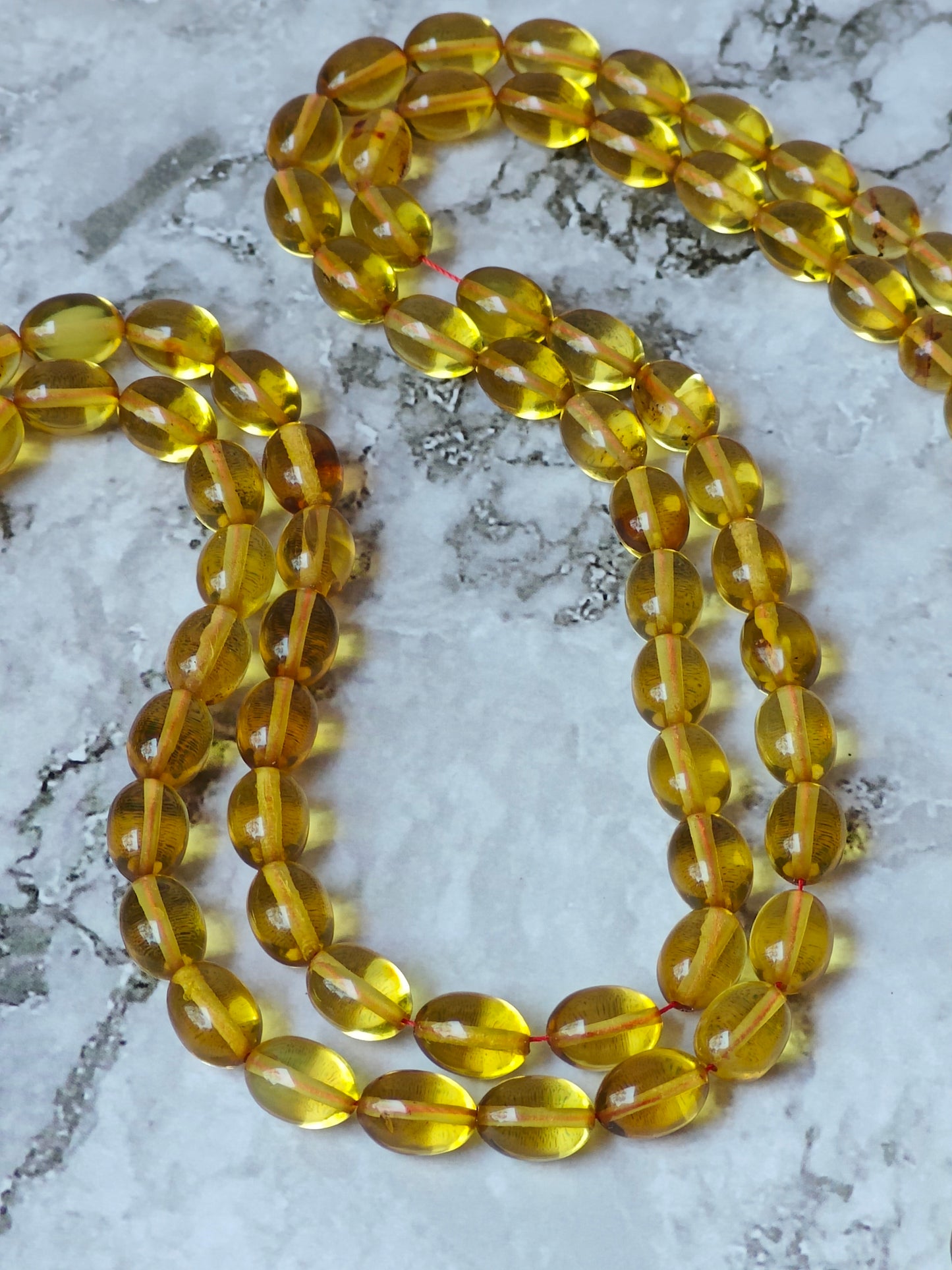 Natural Green Dominican Olive Shape Amber 99 Beads