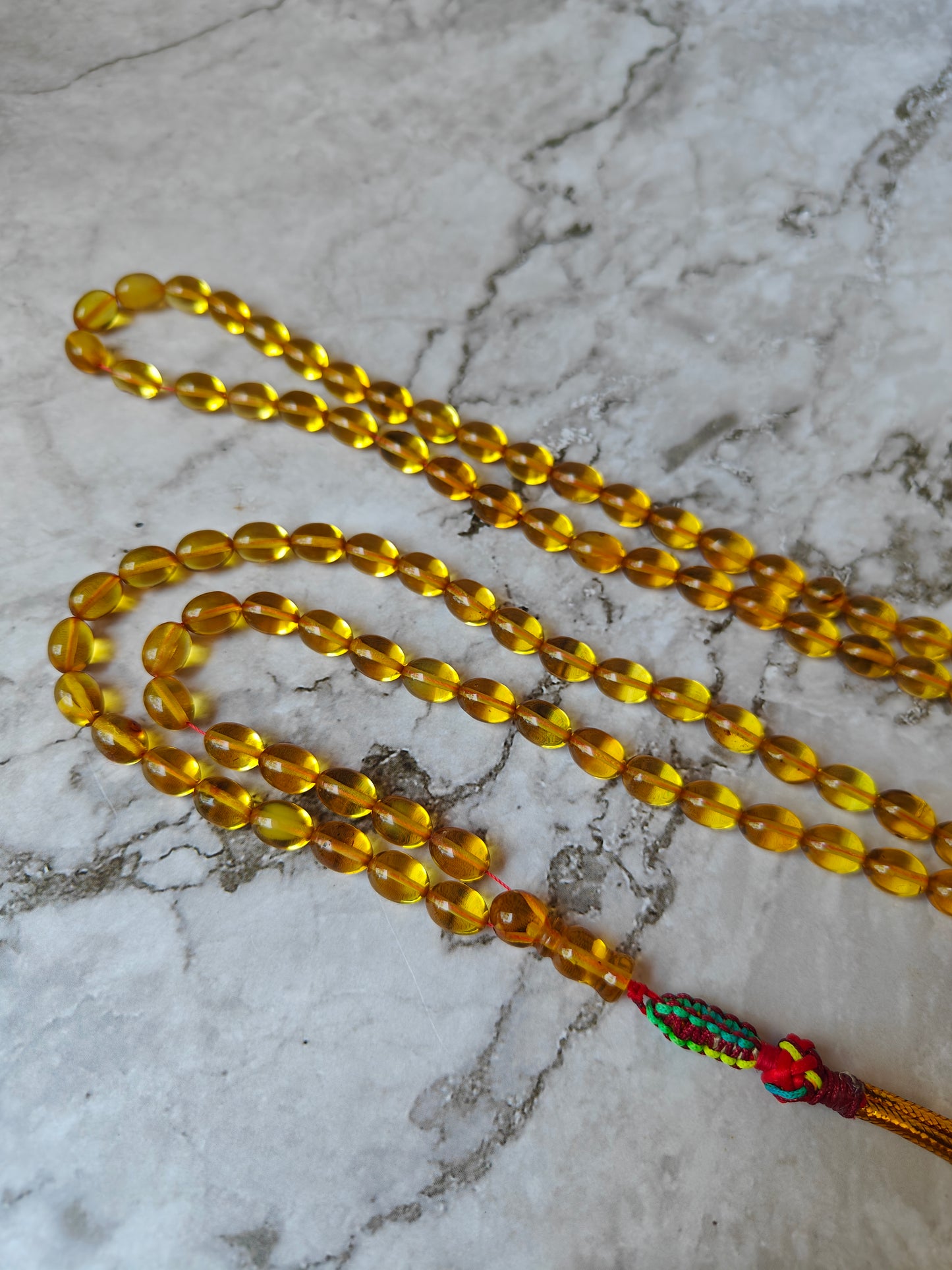 Natural Green Dominican Olive Shape Amber 99 Beads