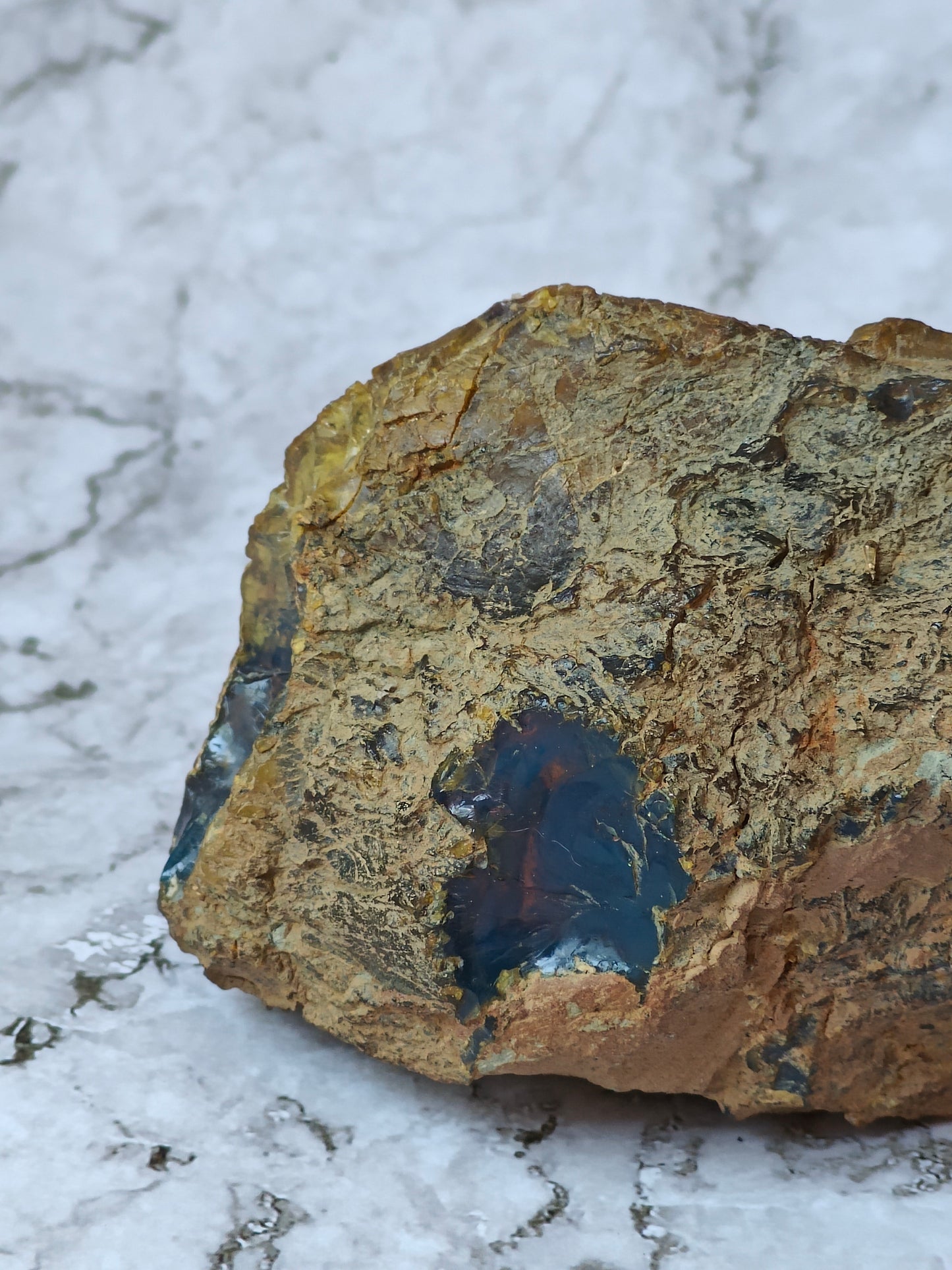 Raw Natural Blue Dominican Amber Piece 221g