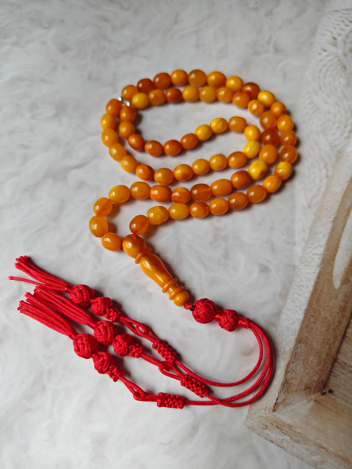 Natural Antique Olive Shape Amber Rosary 66 Beads