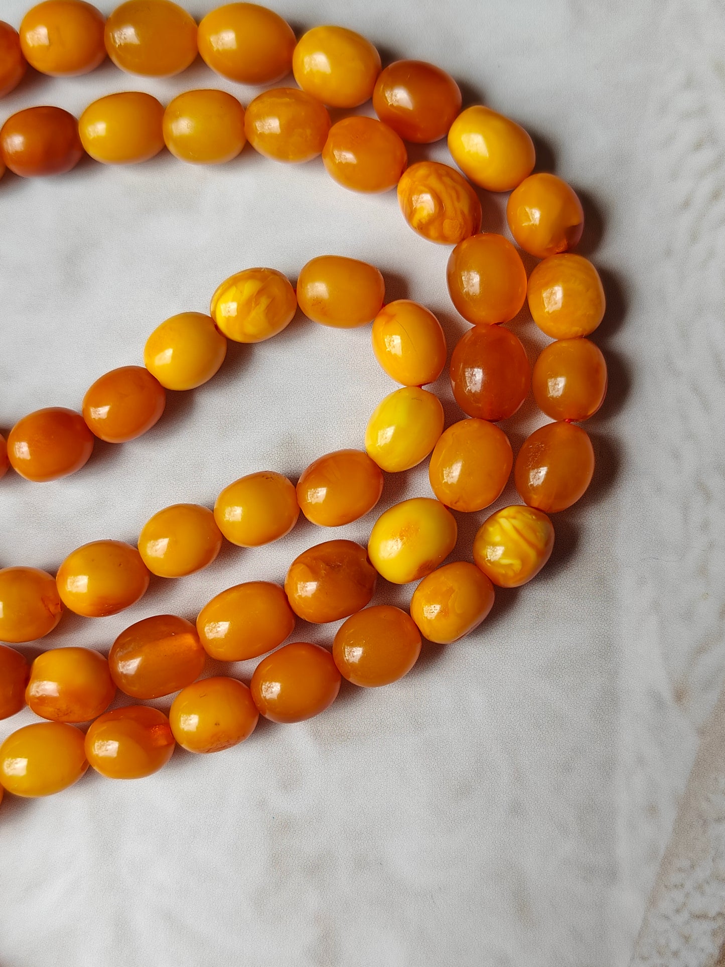 Natural Antique Olive Shape Amber Rosary 66 Beads