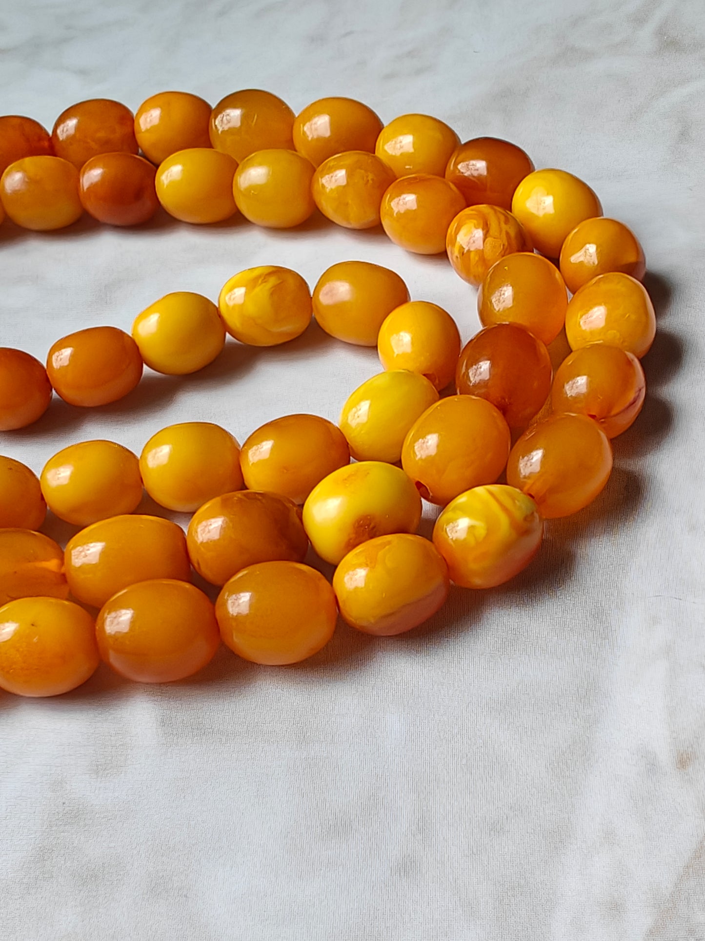 Natural Antique Olive Shape Amber Rosary 66 Beads