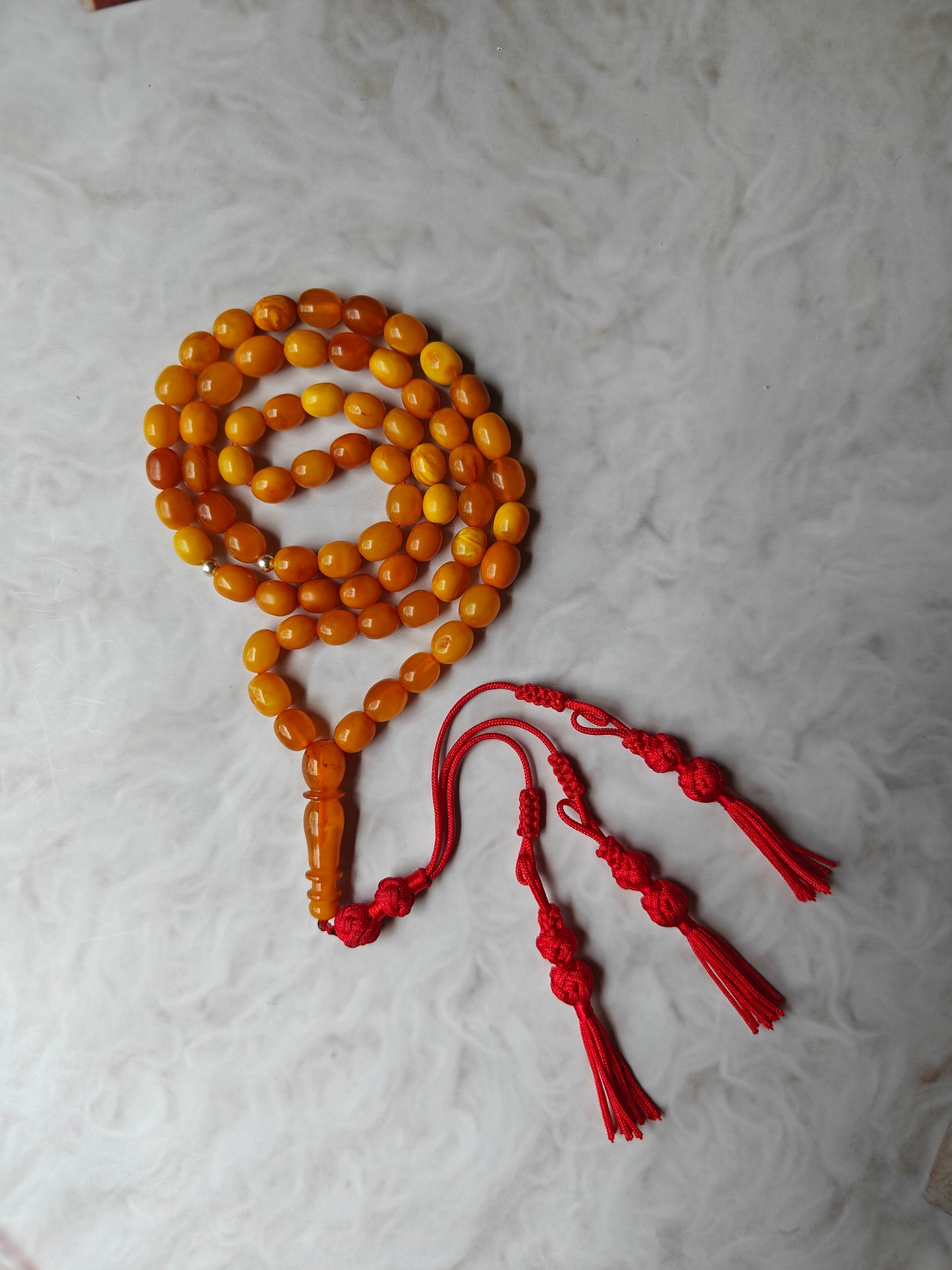 Natural Antique Olive Shape Amber Rosary 66 Beads