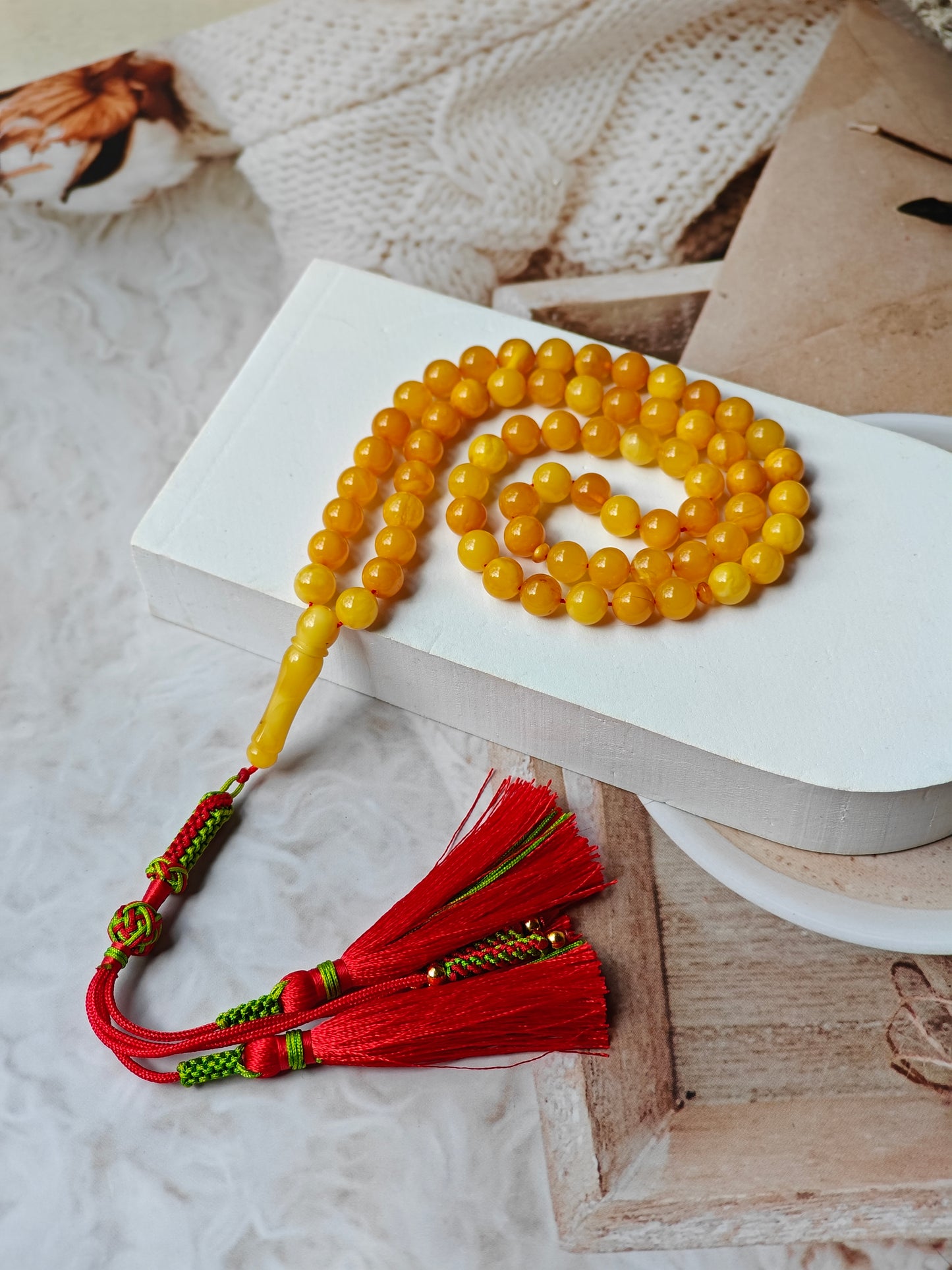 Natural Aged Butterscotch Amber Tasbih 66 Beads