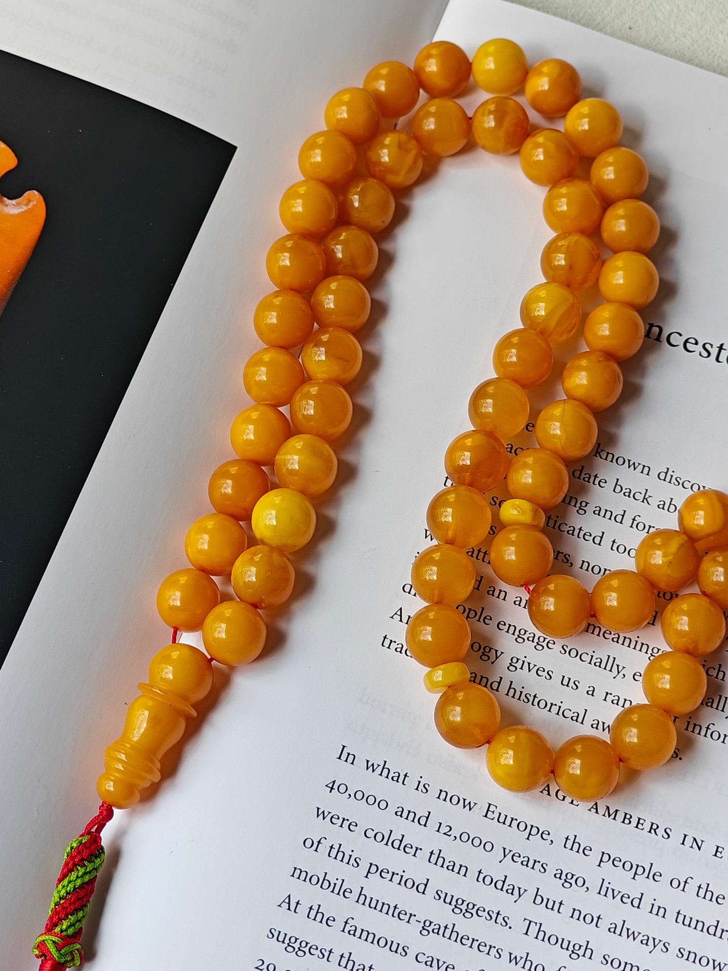 Natural Antique Aged Honey Amber Rosary 66 Beads 11 mm