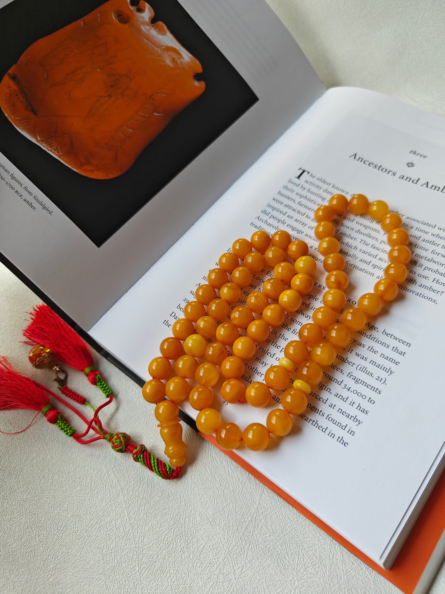 Natural Antique Aged Honey Amber Rosary 66 Beads 11 mm