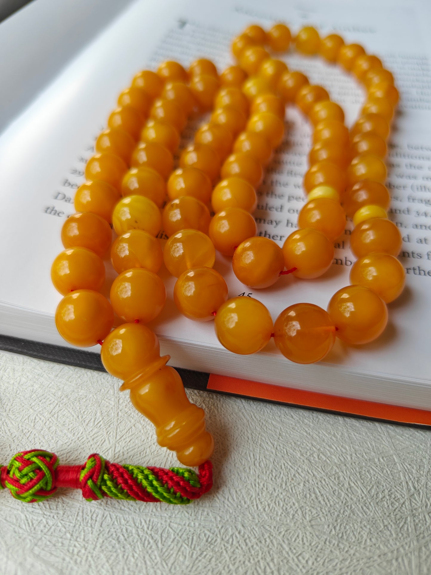 Natural Antique Aged Honey Amber Rosary 66 Beads 11 mm