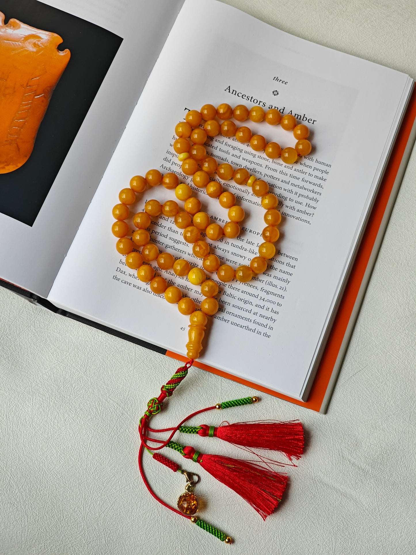 Natural Antique Aged Honey Amber Rosary 66 Beads 11 mm