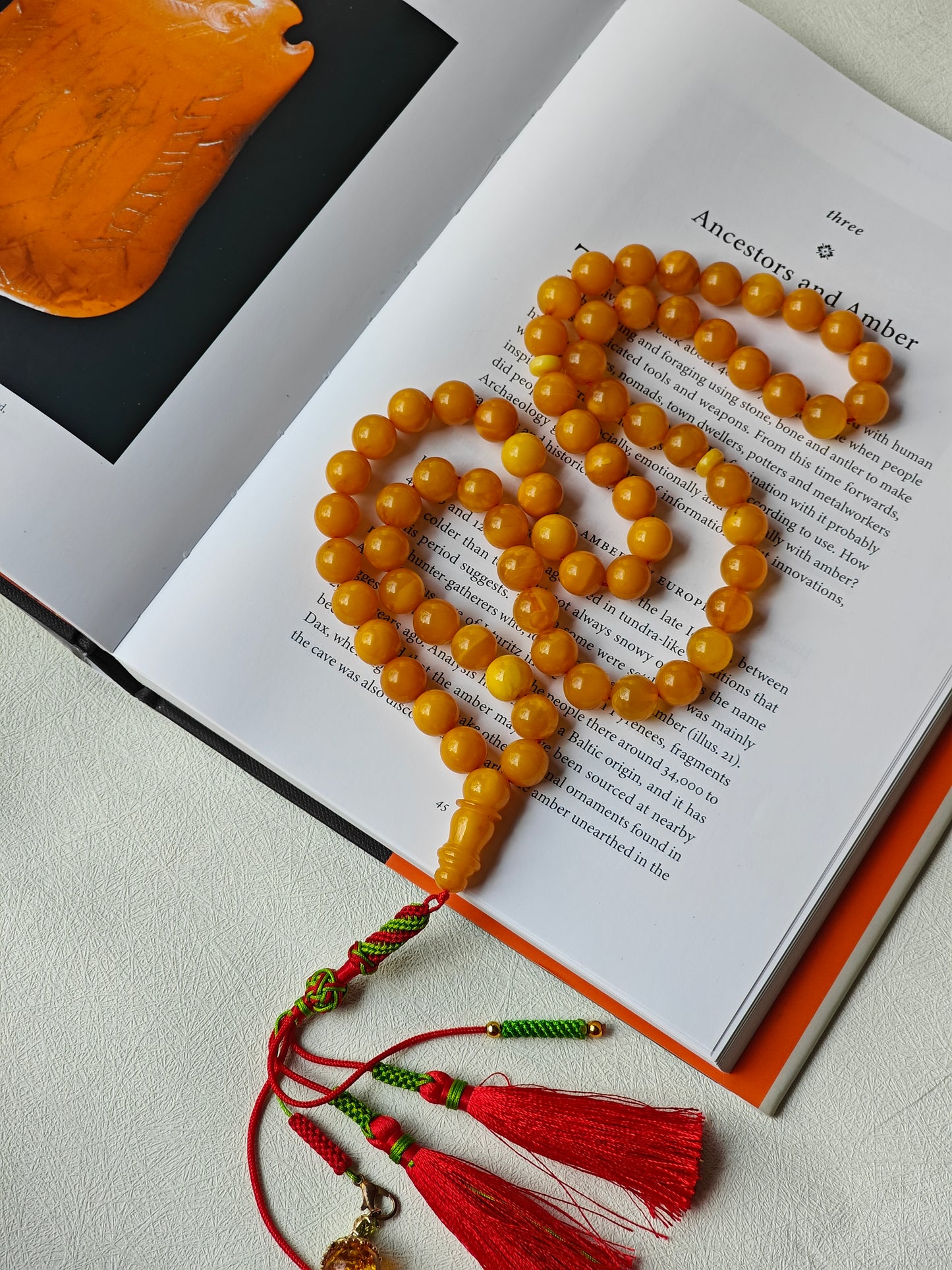 Natural Antique Aged Honey Amber Rosary 66 Beads 11 mm