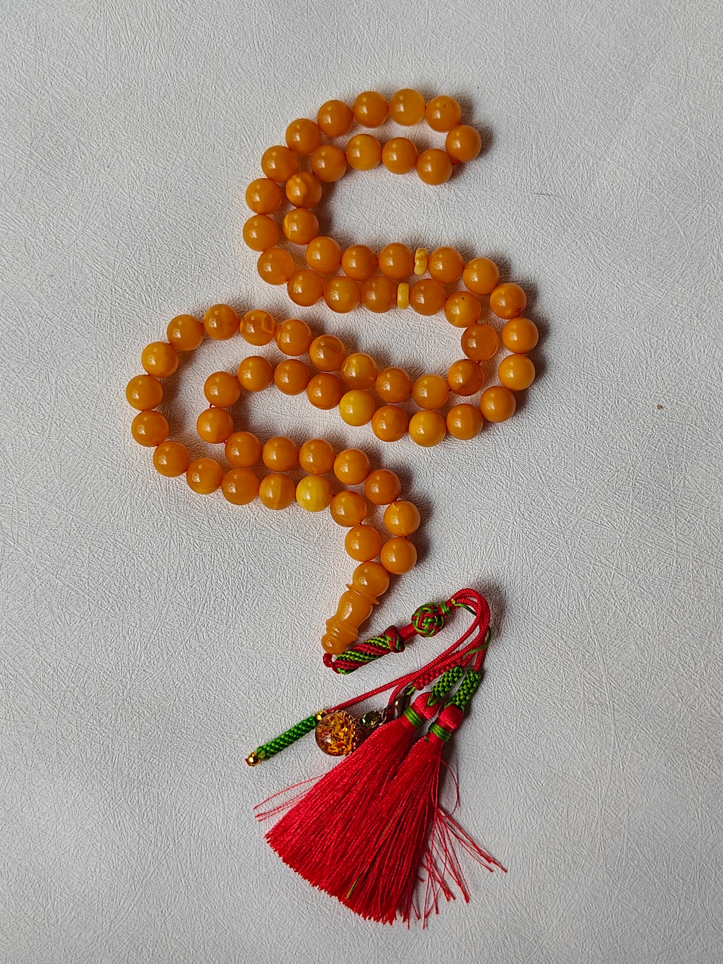 Natural Antique Aged Honey Amber Rosary 66 Beads 11 mm