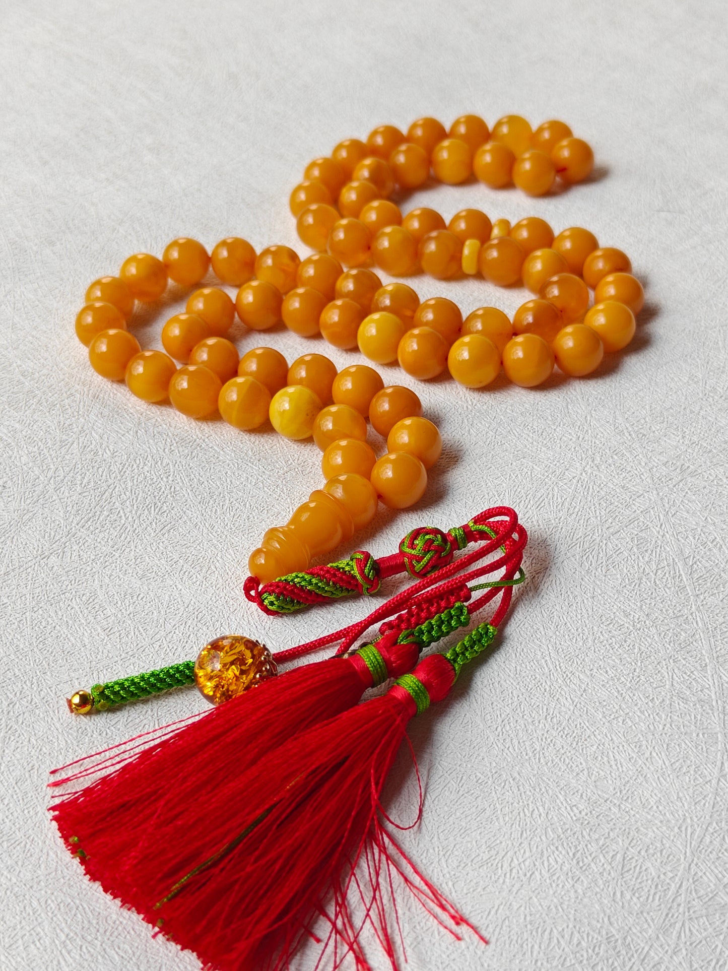 Natural Antique Aged Honey Amber Rosary 66 Beads 11 mm