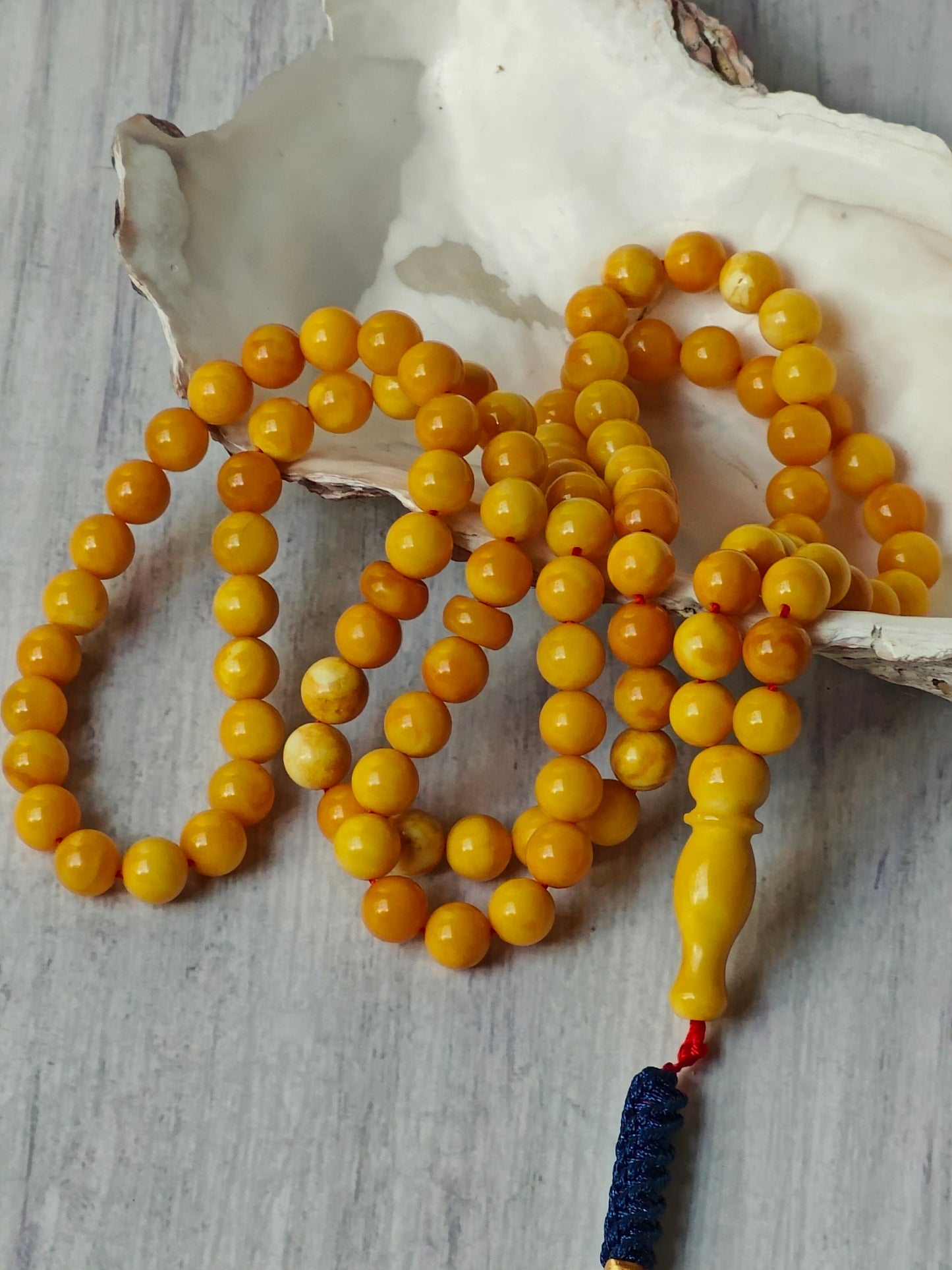 Natural Aged Honey and Butterscotch Pocket Size Amber Misbah 99 Beads