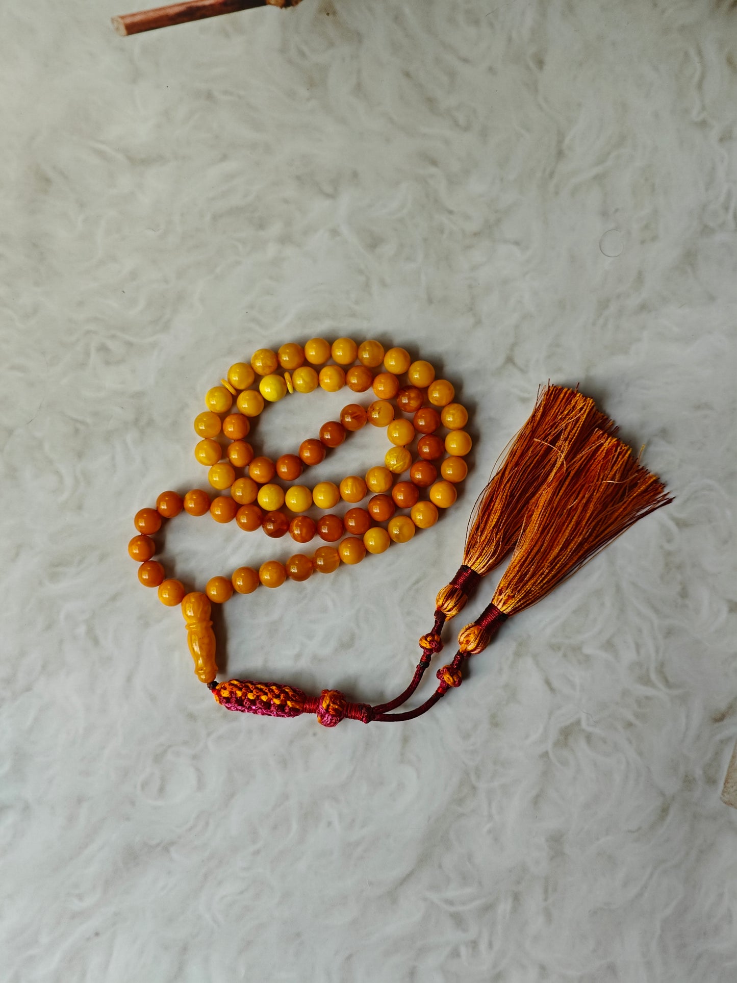 Antique Gradient Aged Butterscotch and Honey Amber Tasbih 66 Beads