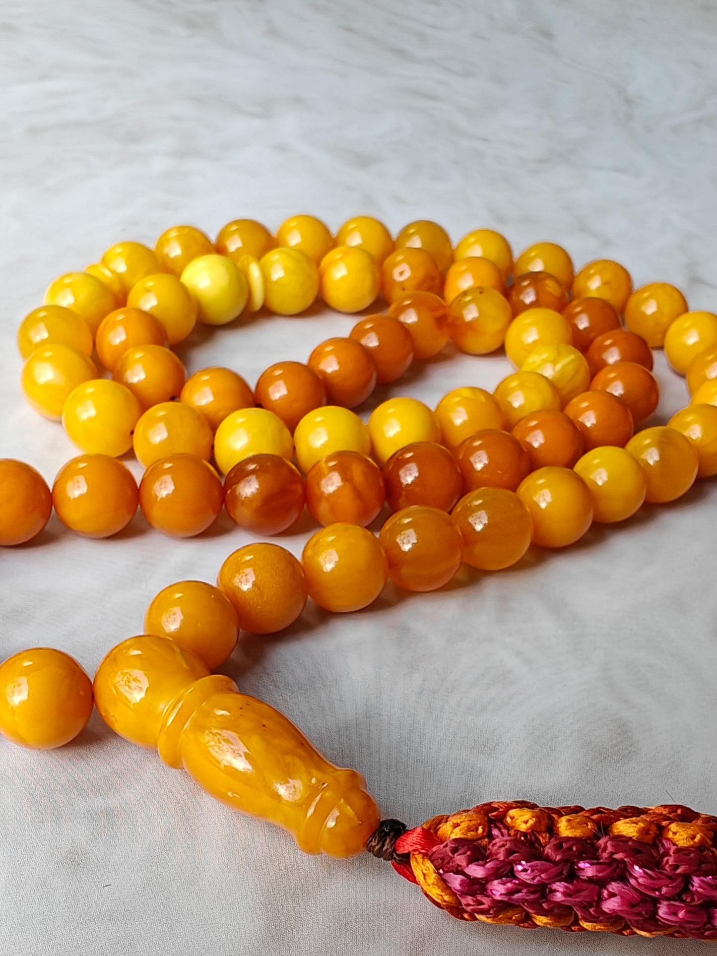 Antique Gradient Aged Butterscotch and Honey Amber Tasbih 66 Beads