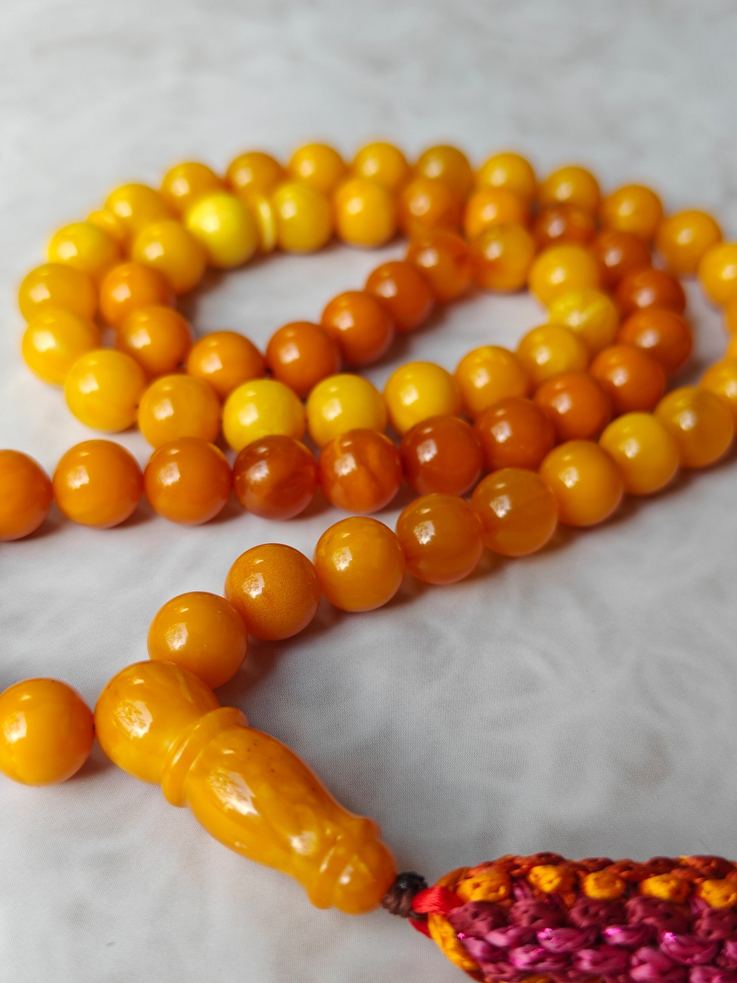 Antique Gradient Aged Butterscotch and Honey Amber Tasbih 66 Beads