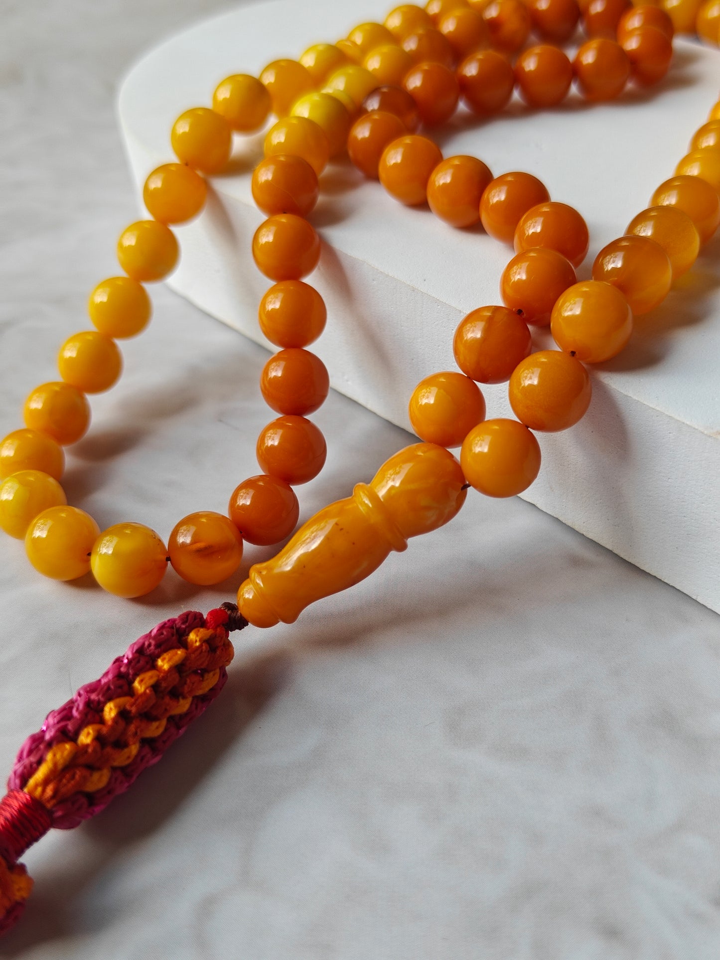 Antique Gradient Aged Butterscotch and Honey Amber Tasbih 66 Beads