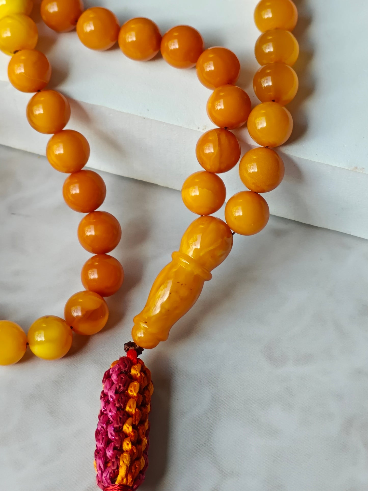 Antique Gradient Aged Butterscotch and Honey Amber Tasbih 66 Beads