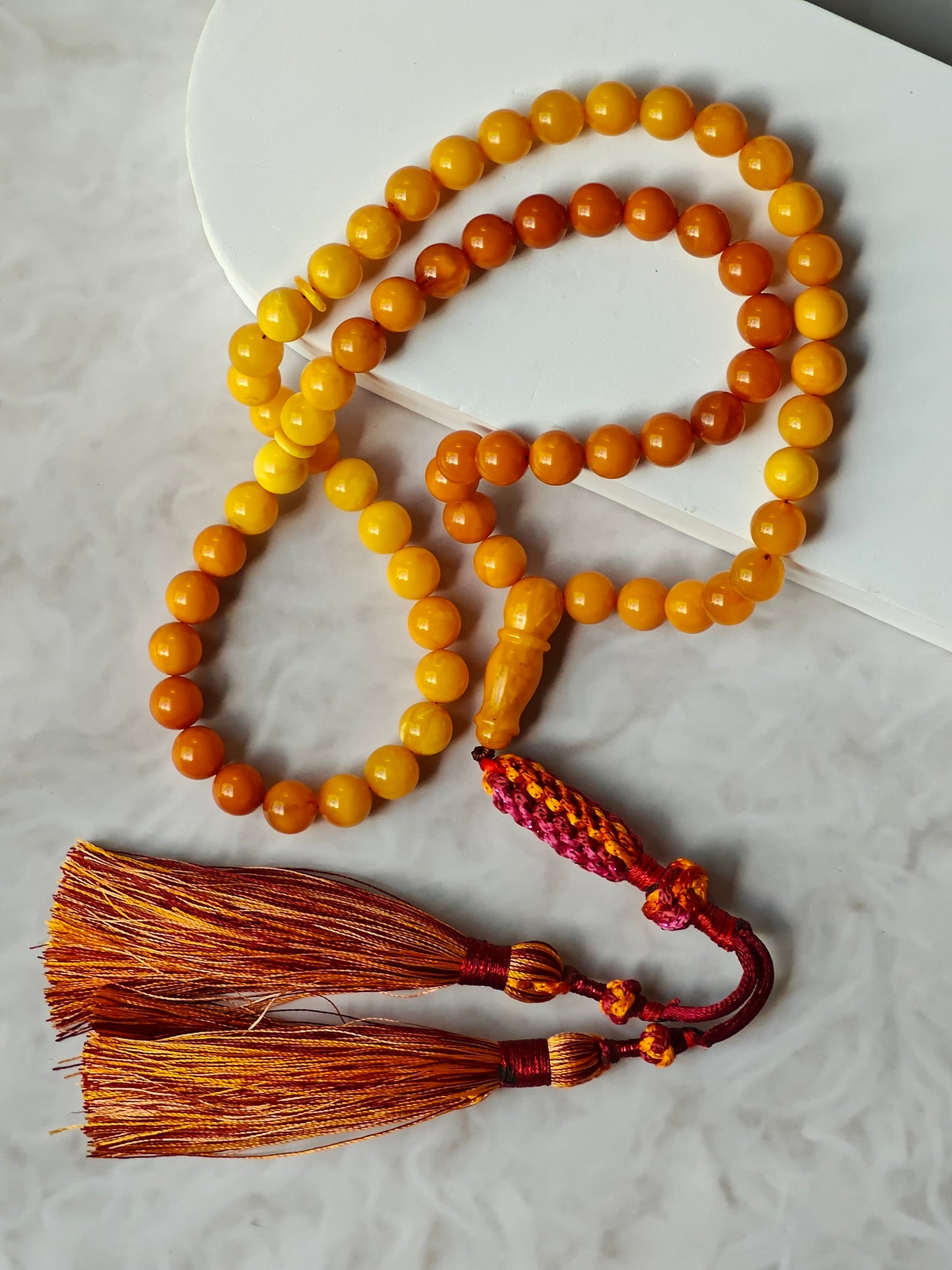 Antique Gradient Aged Butterscotch and Honey Amber Tasbih 66 Beads