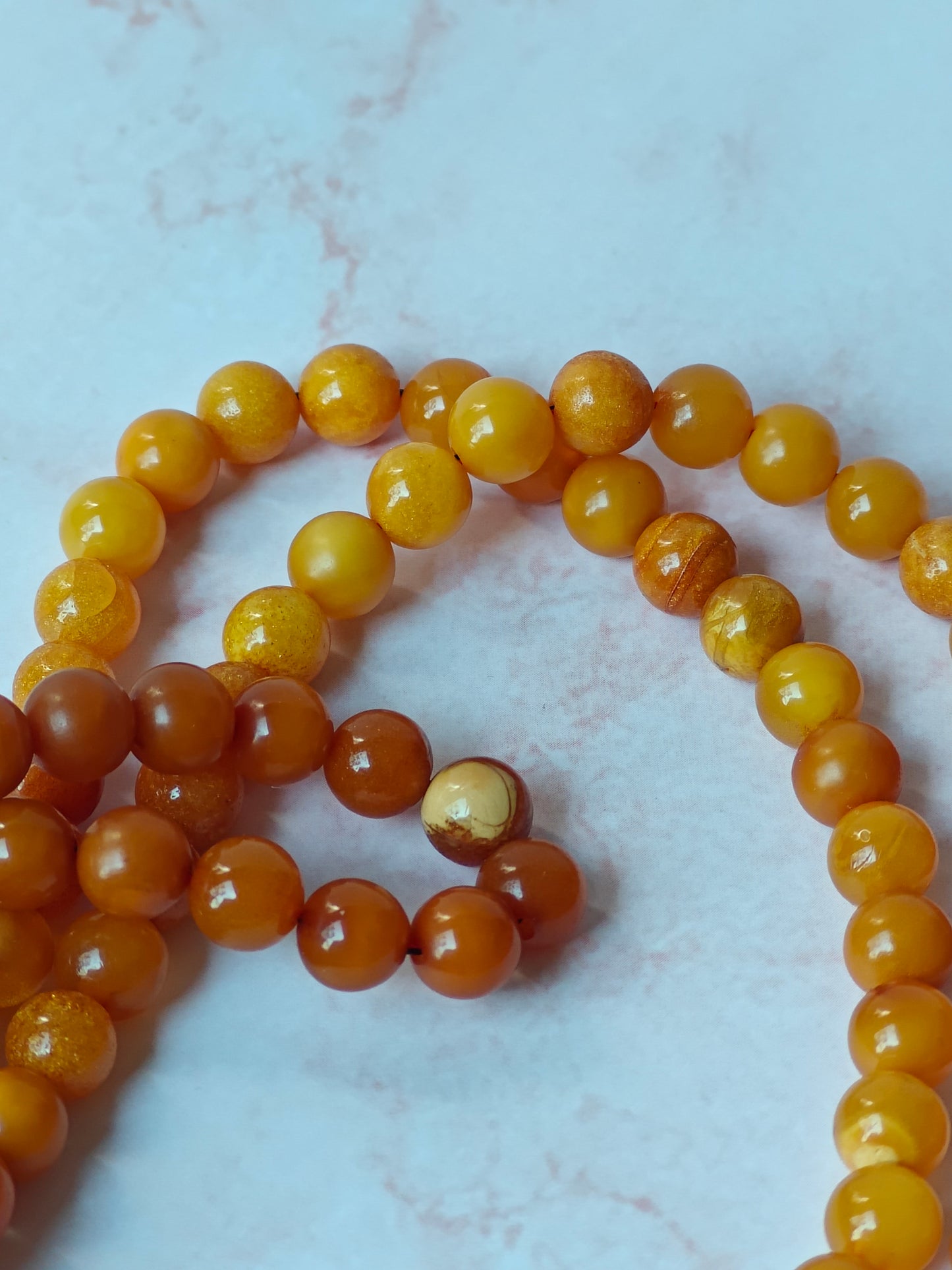 Antique Old German Natural Amber Micro Rosary 99 Beads Pocket Size