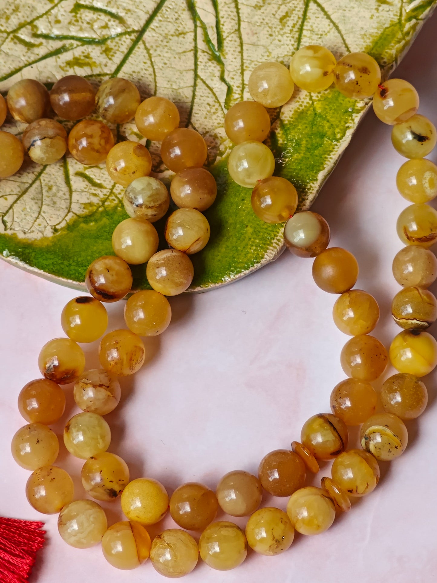 Natural Raw Marble Amber Tasbih 66 Beads