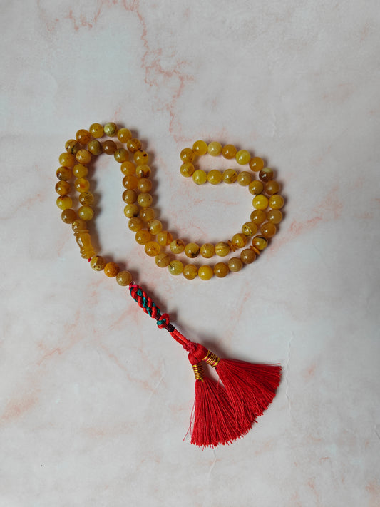 Natural Raw Marble Amber Tasbih 66 Beads