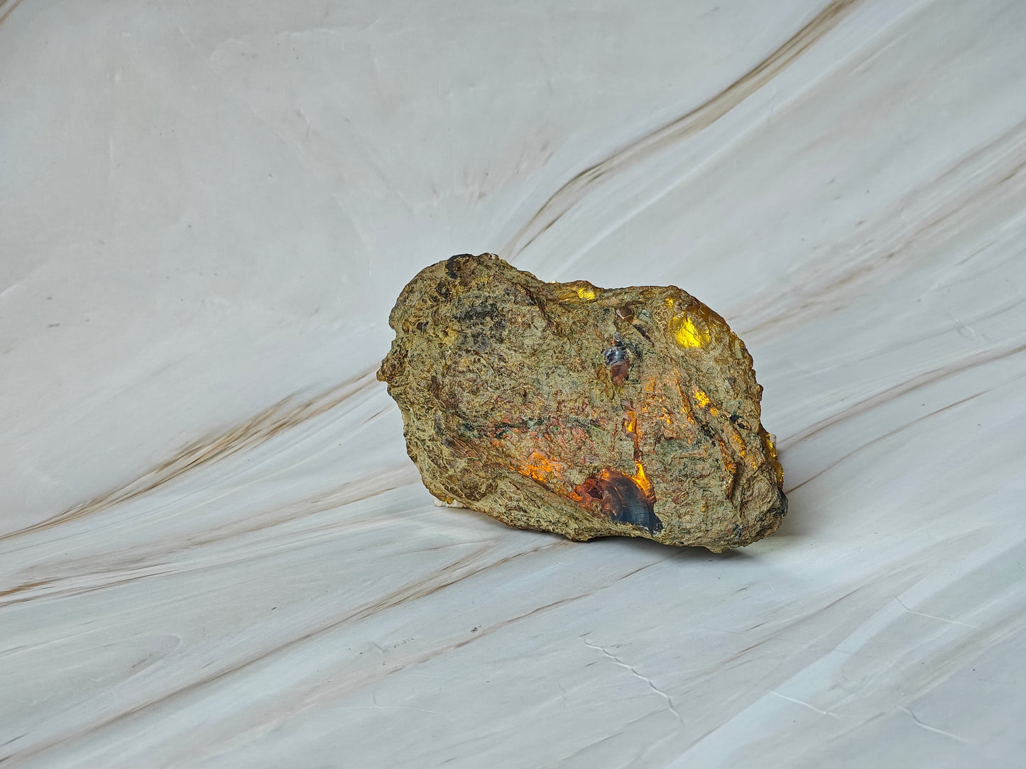 Raw Natural Blue Dominican Amber Piece 221g