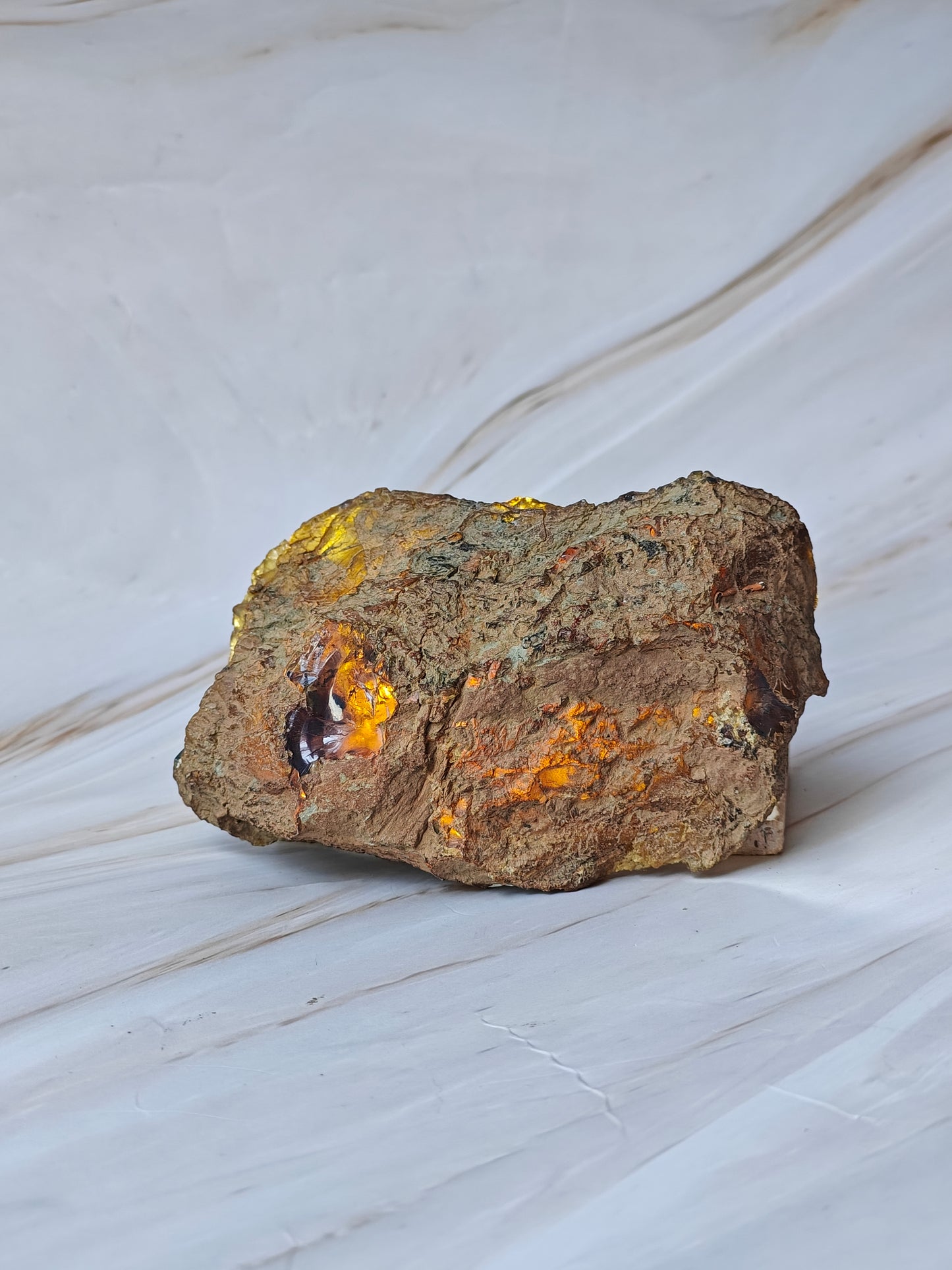 Raw Natural Blue Dominican Amber Piece 221g