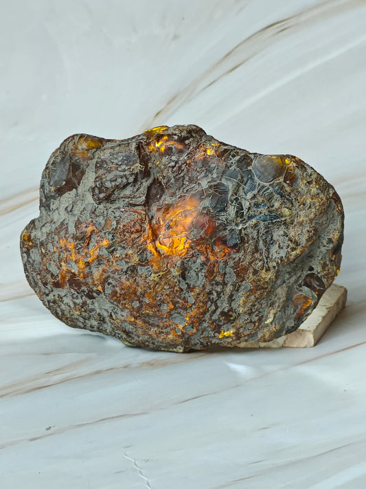 Raw Natural Blue Dominican Amber Piece 177 g