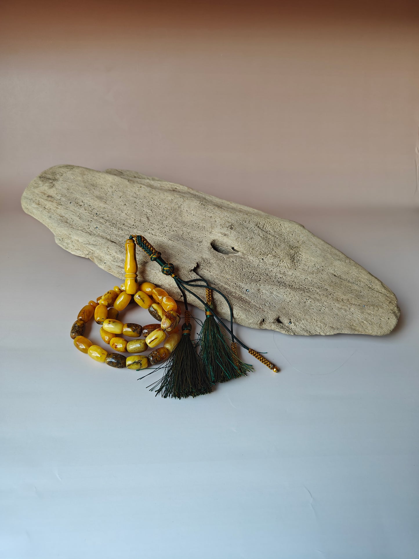 Aged Natural Multicolor Marble Raw Amber Misbah 33 Barrel Beads
