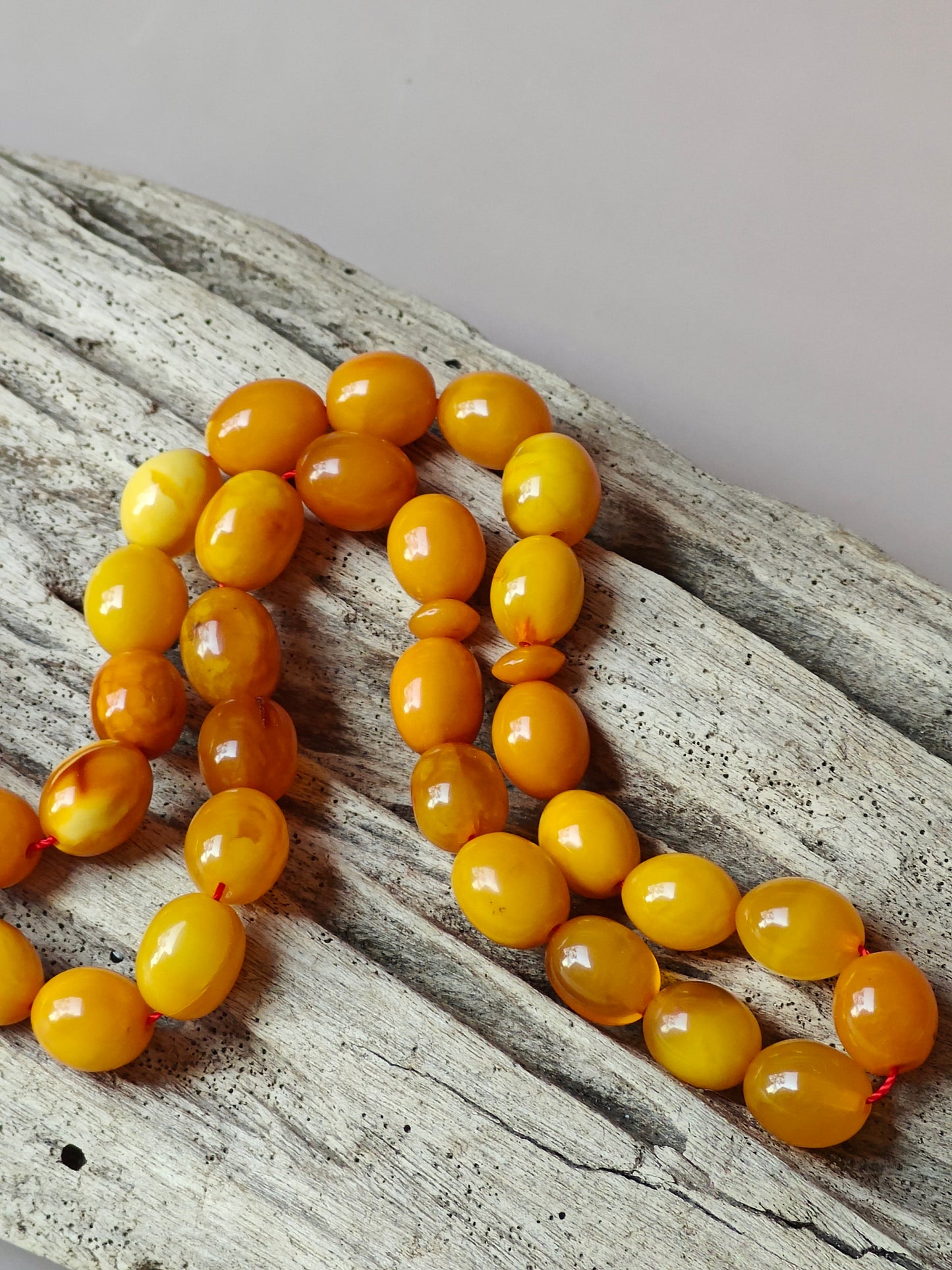 Antique Amber Tasbih 33 Olive Shape Beads