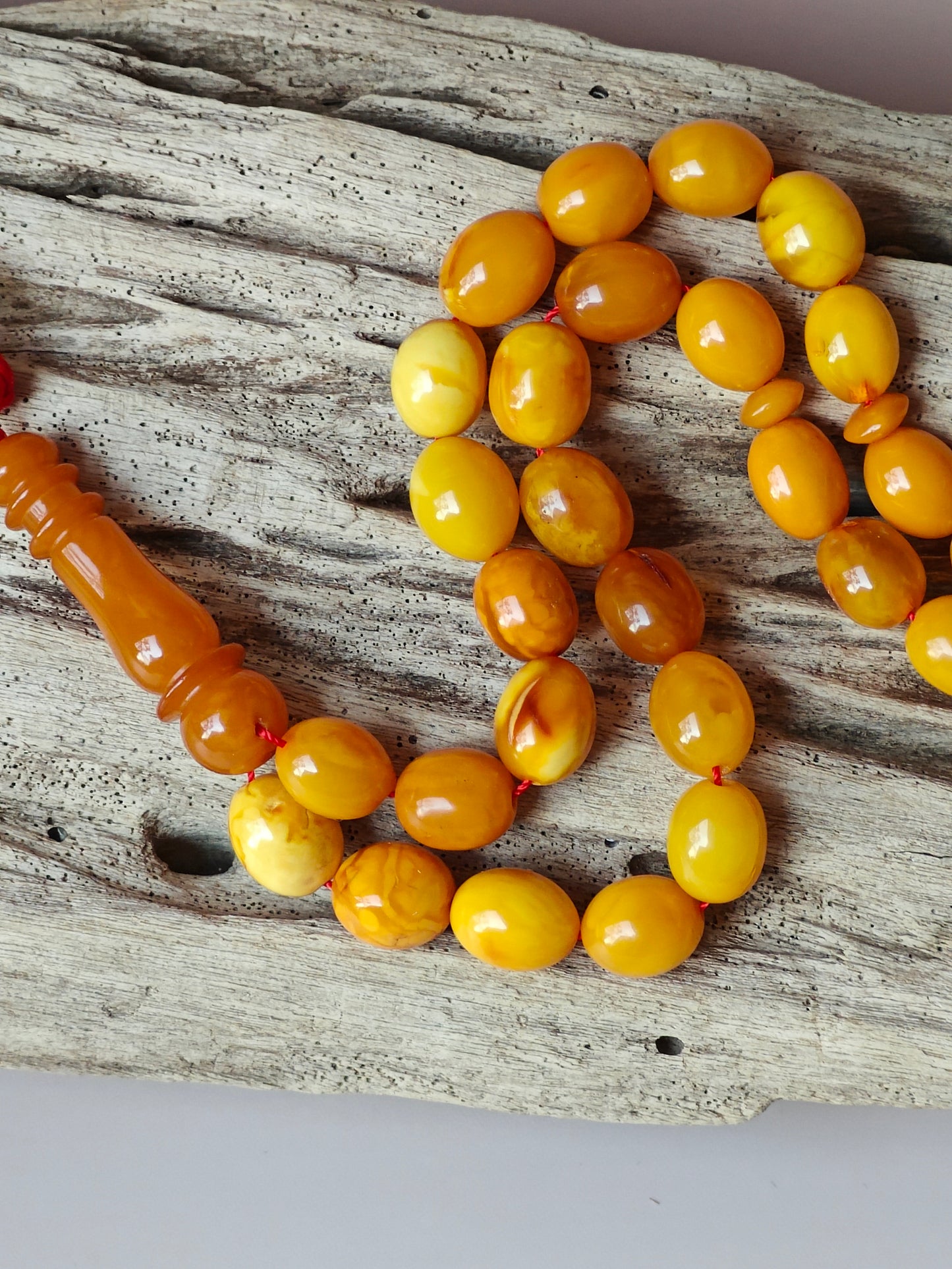 Antique Amber Tasbih 33 Olive Shape Beads