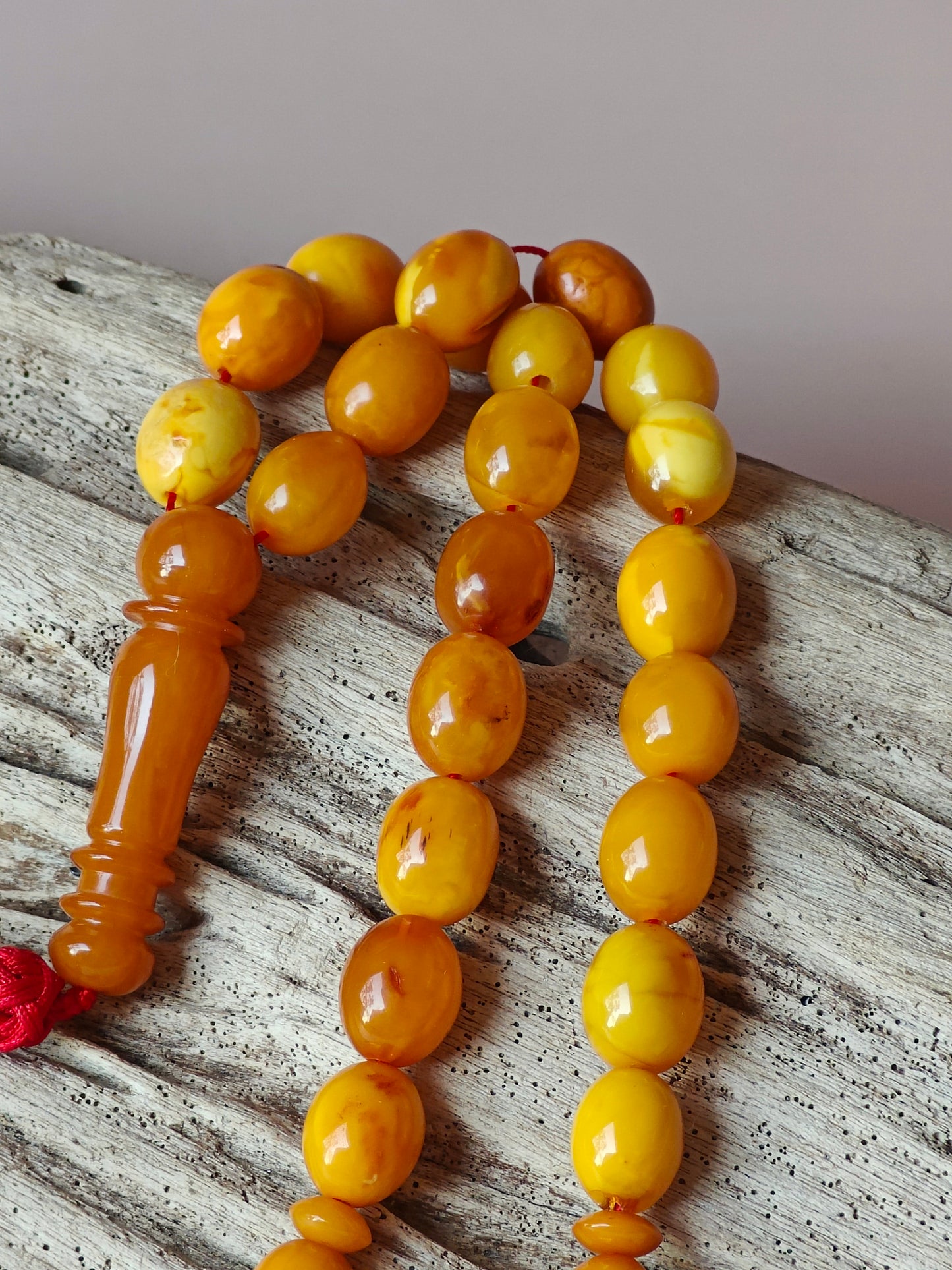 Antique Amber Tasbih 33 Olive Shape Beads