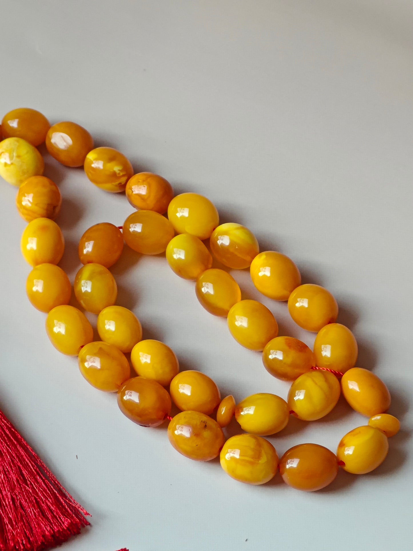 Antique Amber Tasbih 33 Olive Shape Beads