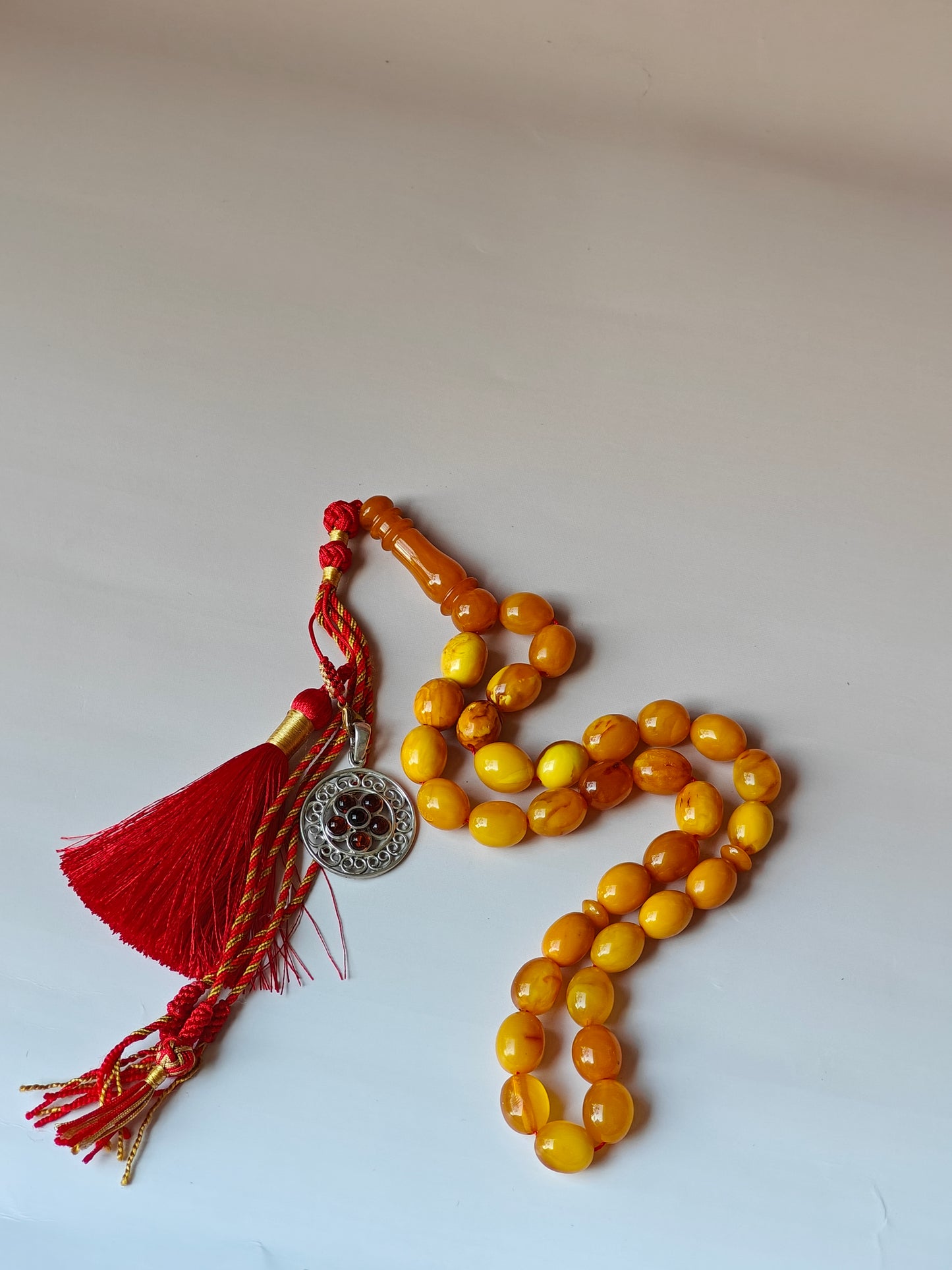 Antique Amber Tasbih 33 Olive Shape Beads