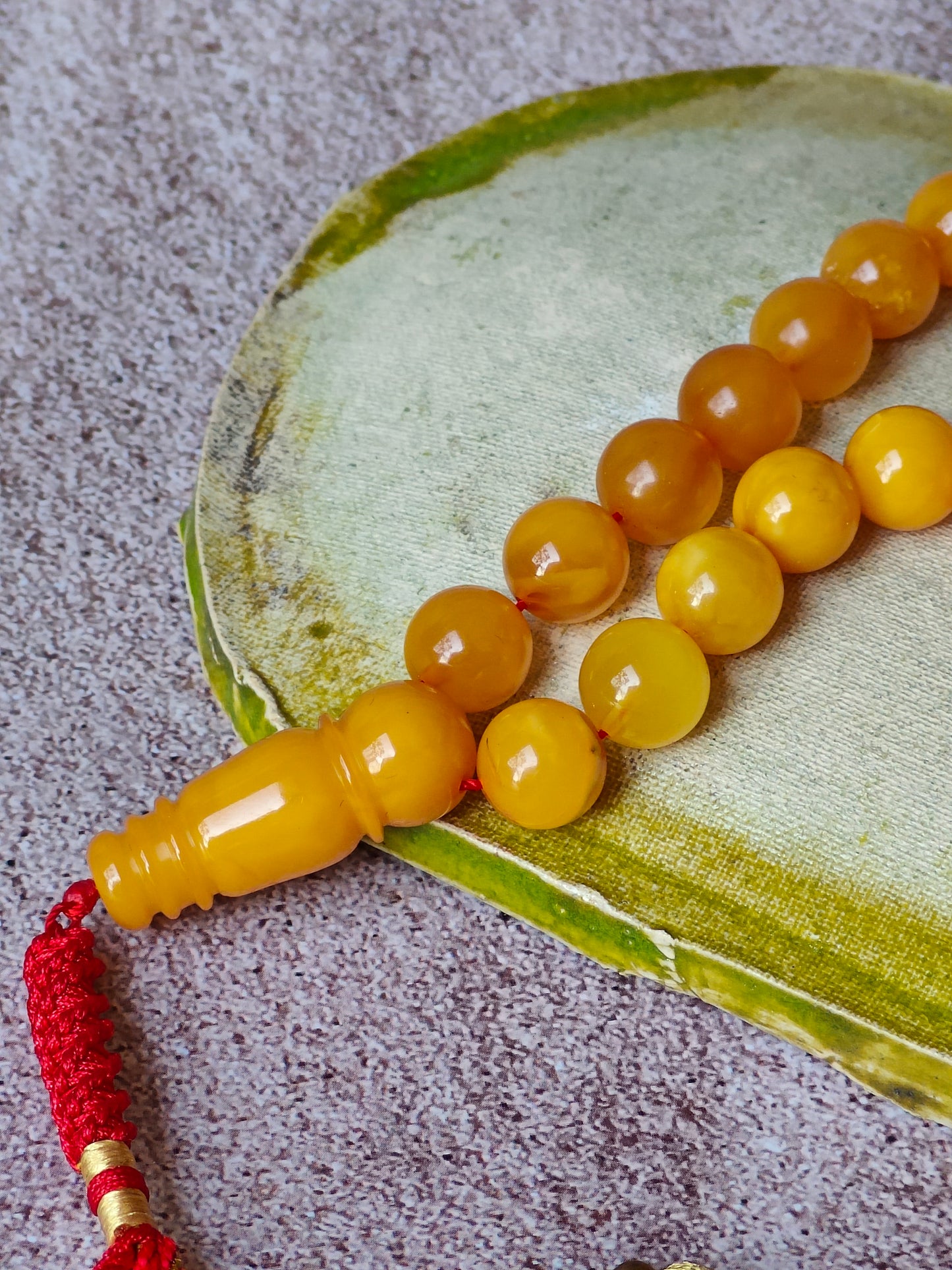 Antique Butterscotch Natural Amber Rosary 45 Beads