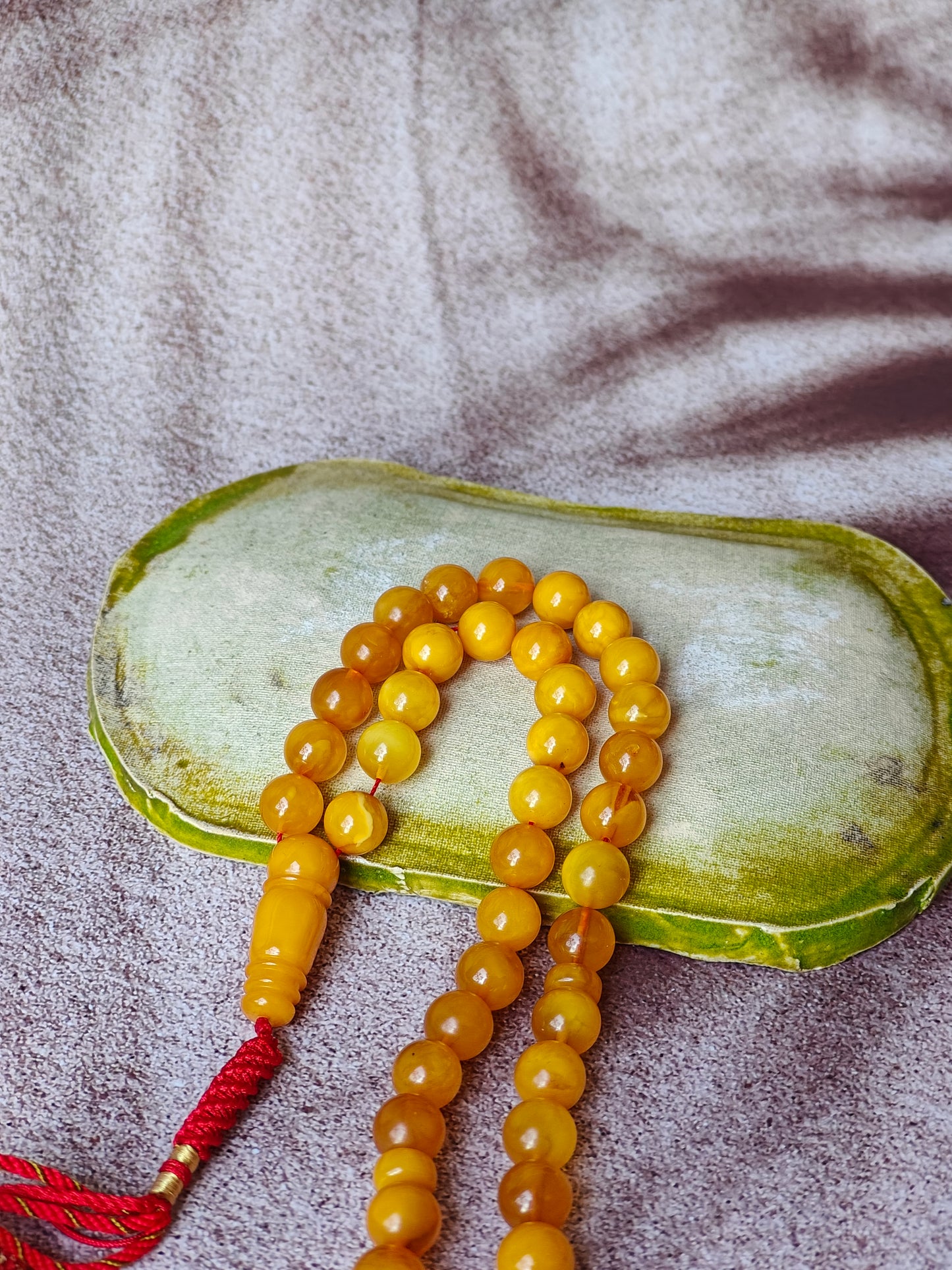 Antique Butterscotch Natural Amber Rosary 45 Beads