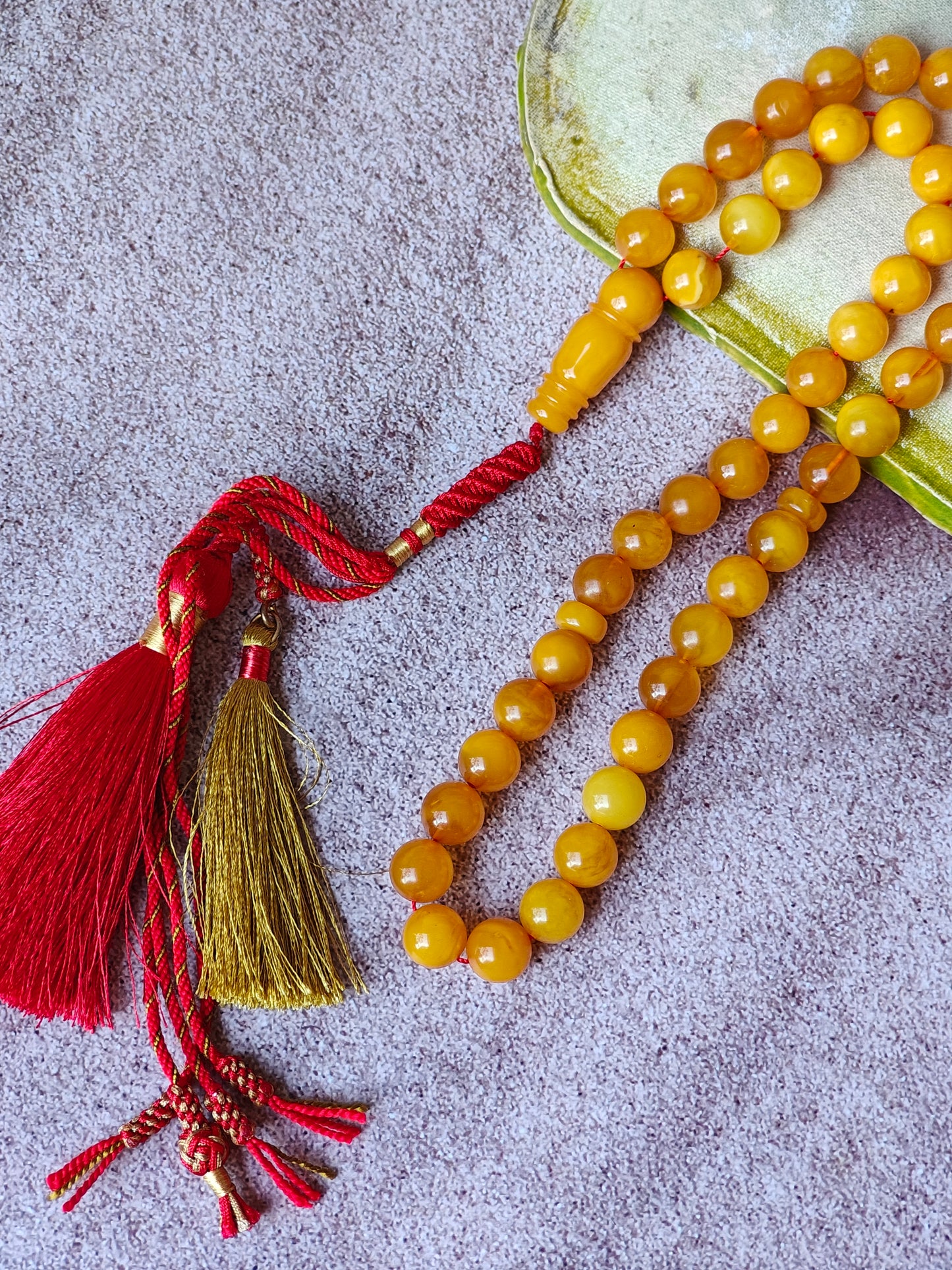 Antique Butterscotch Natural Amber Rosary 45 Beads