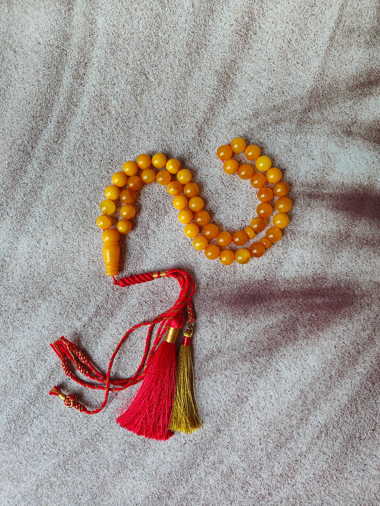 Antique Butterscotch Natural Amber Rosary 45 Beads