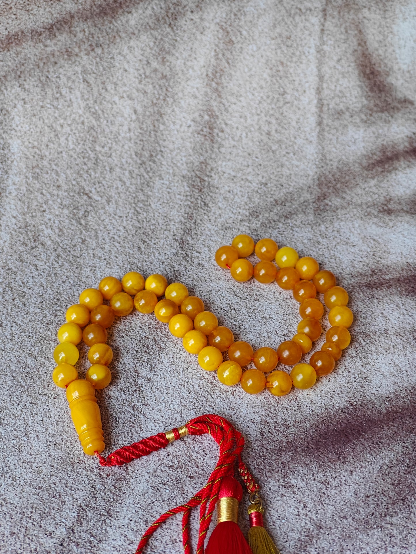 Antique Butterscotch Natural Amber Rosary 45 Beads