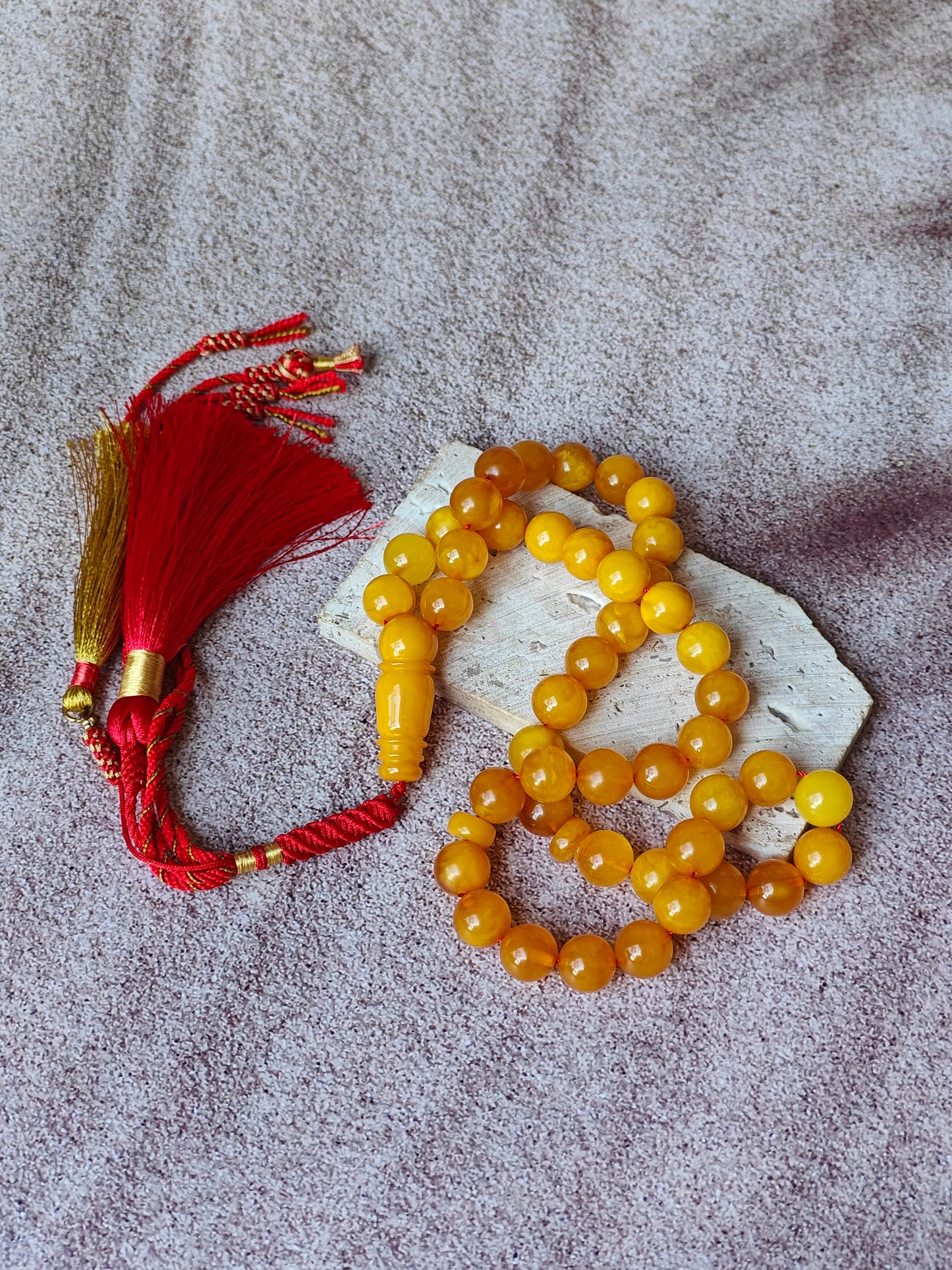 Antique Butterscotch Natural Amber Rosary 45 Beads