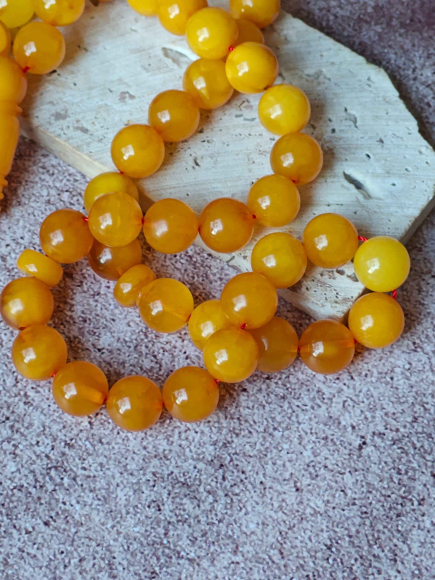 Antique Butterscotch Natural Amber Rosary 45 Beads