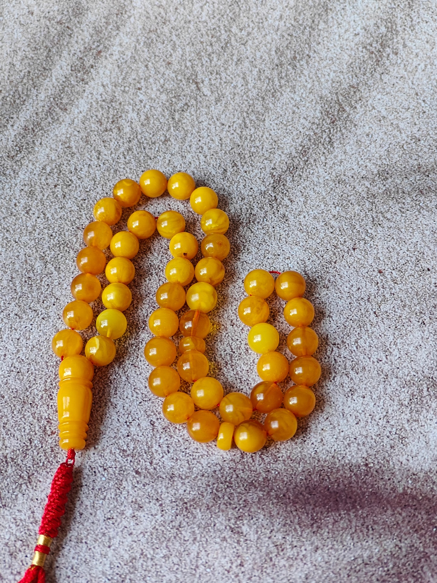 Antique Butterscotch Natural Amber Rosary 45 Beads
