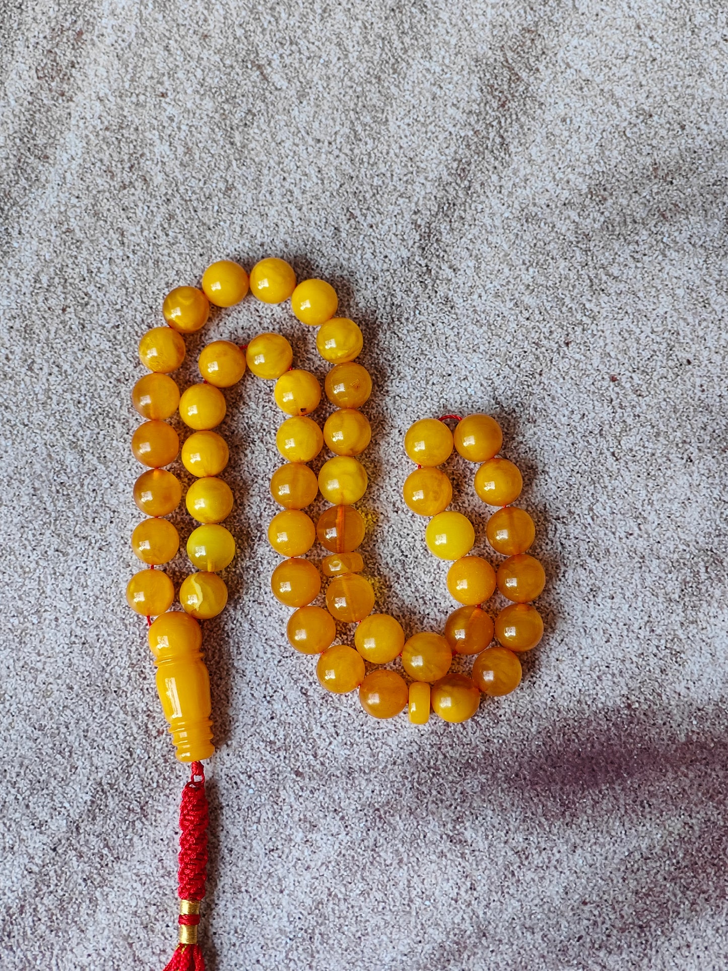Antique Butterscotch Natural Amber Rosary 45 Beads