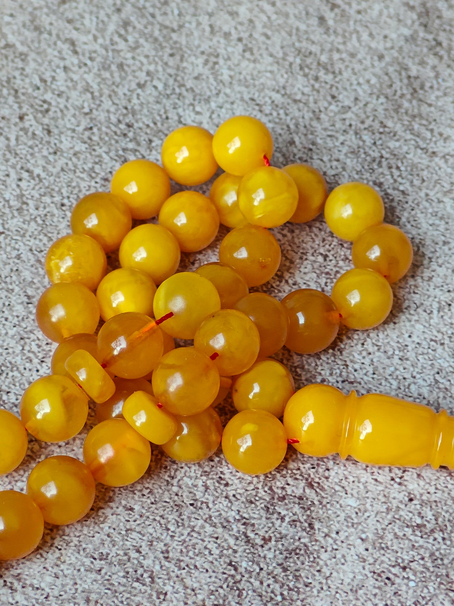 Antique Butterscotch Natural Amber Rosary 45 Beads
